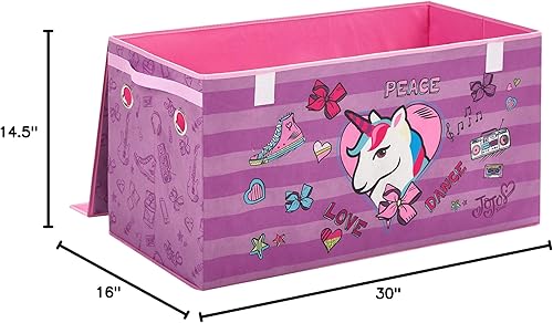 Miniatura 6 de Idea Nuova JoJo Siwa - Baúl de almacenamiento para juguetes de niños, plegable, con tapa, color rosa