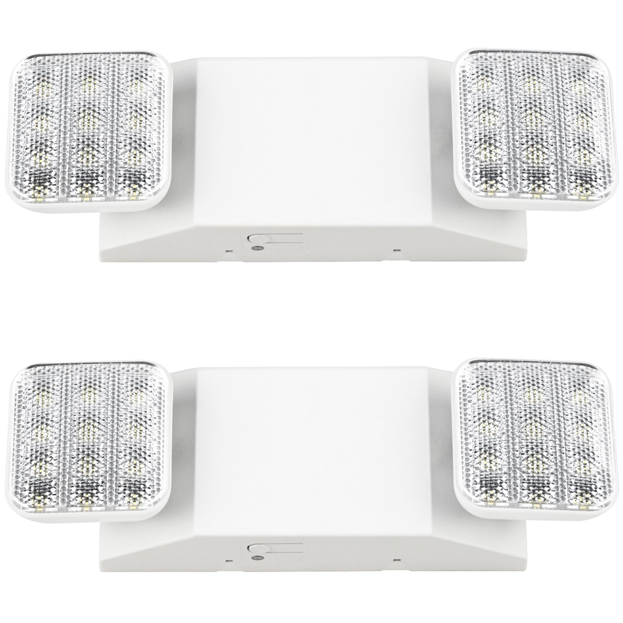 Sunco LED Emergency Lights, Commercial Lighting for Business, Power Outages, Offices, with Backup Battery (90 Minutes), Wall Mount, Hard Wired, 120-277V, Fire Resistant (94V-0) UL 2 Pack.