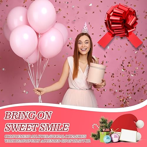 Miniatura 7 de Arco de Navidad para automóvil, lazo para envolver regalos con lazos de Navidad de 16 pies para decoración de autos, casas nuevas, lazo de regalo