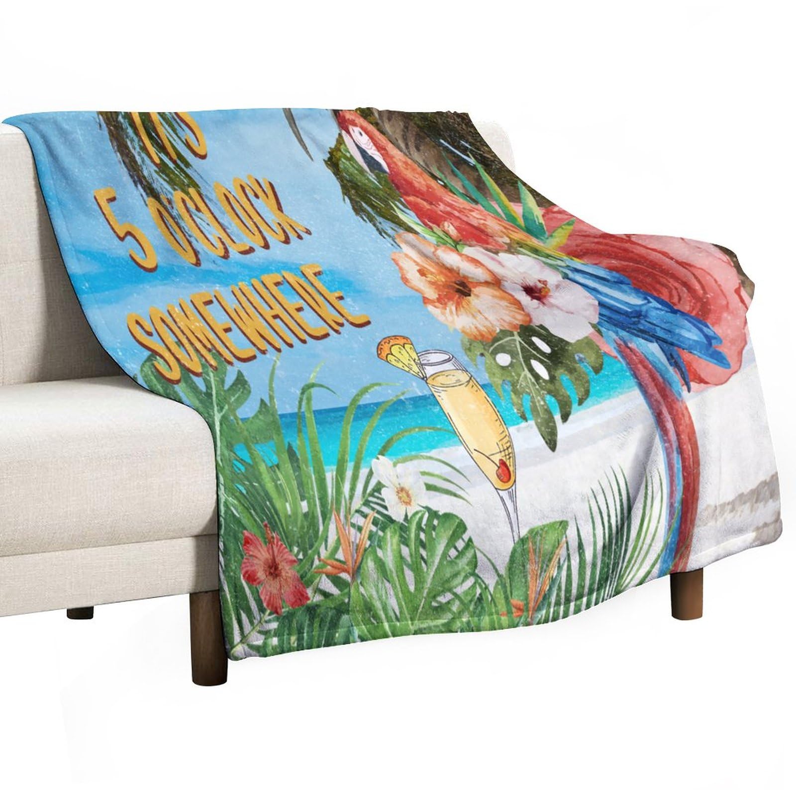Couverture douce perroquet tropical : idée cadeau originale pour Noël et anniversaire