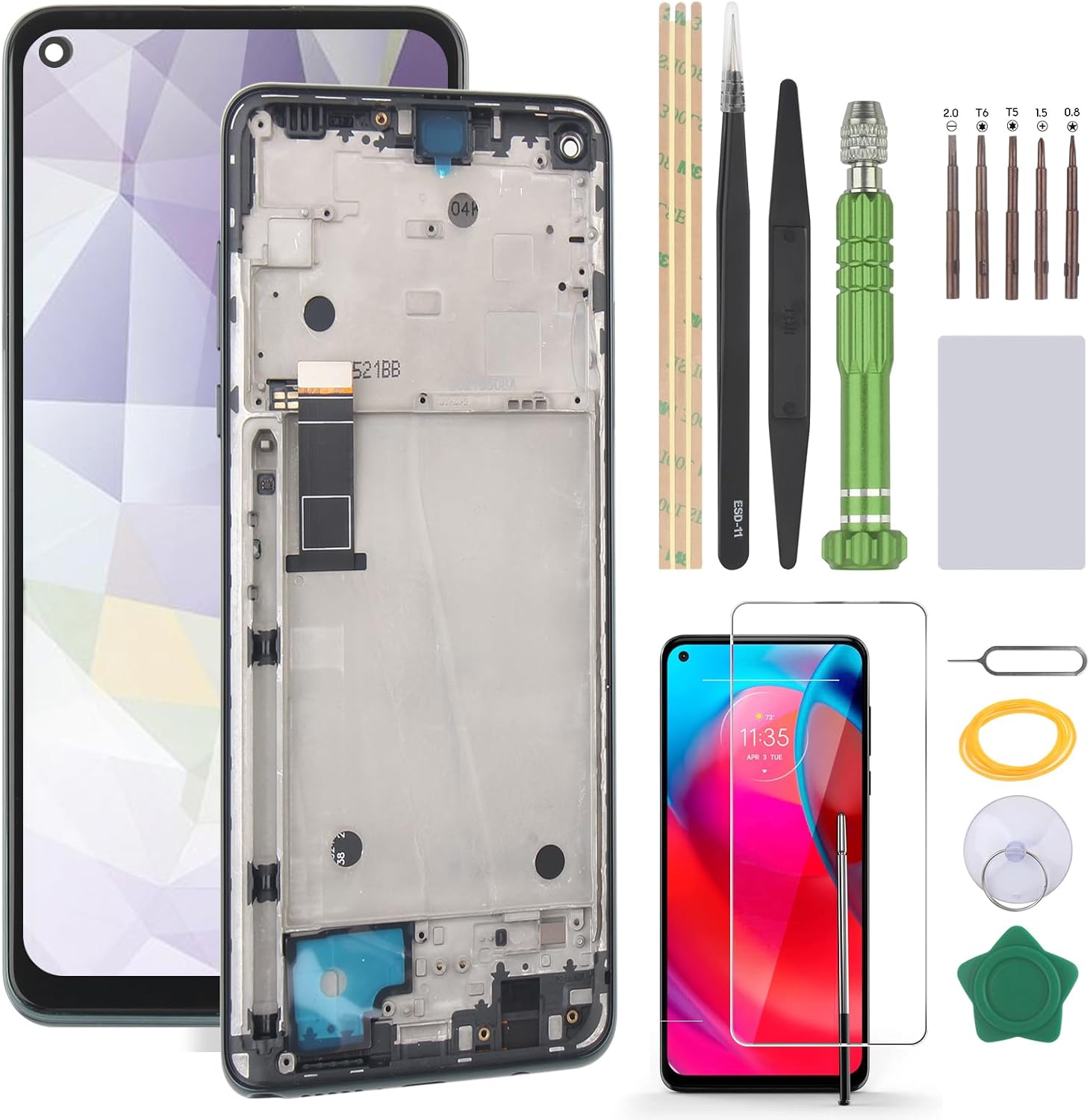 Replacement for Motorola Moto G Stylus 5G 2021 Touch Screen Digitizer Assembly Motorola XT2131 XT2131DL XT2131-1 XT31-3 XT2131-4 6.8" LCD Display