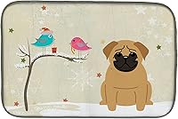 Vista 96 de Caroline's Treasures BB2508DDM - Tapete de secado de platos de perro de montaña bernés con regalos de Navidad entre amigos, tapete absorbente