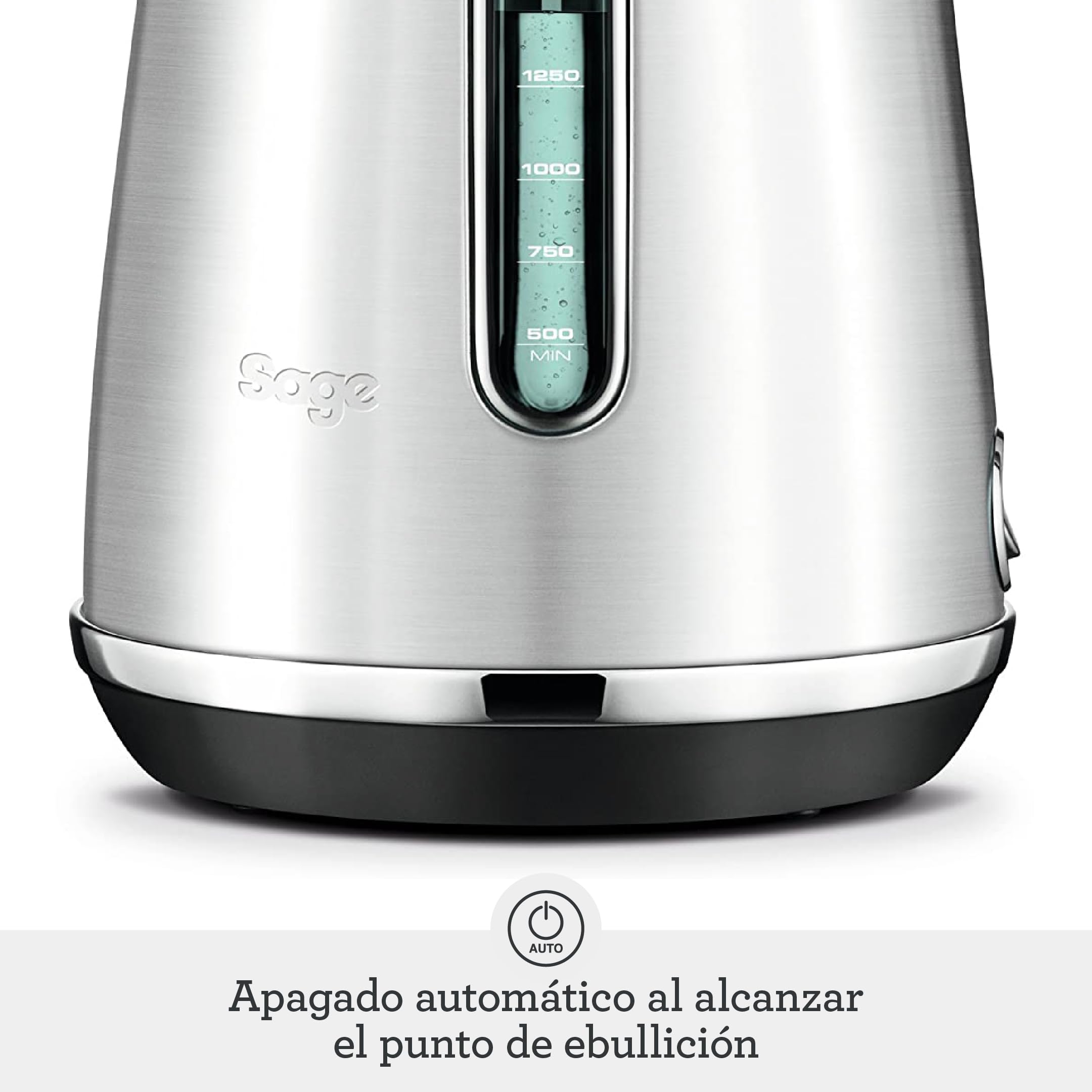 Sage Soft Top Luxe, Hervidor de Agua Eléctrico Silencioso, Tarta Red Velvet | Tapa de Apertura Suave, Construcción de Acero Inoxidable, Doble Visor de Agua sin BPA, Base sin Cable