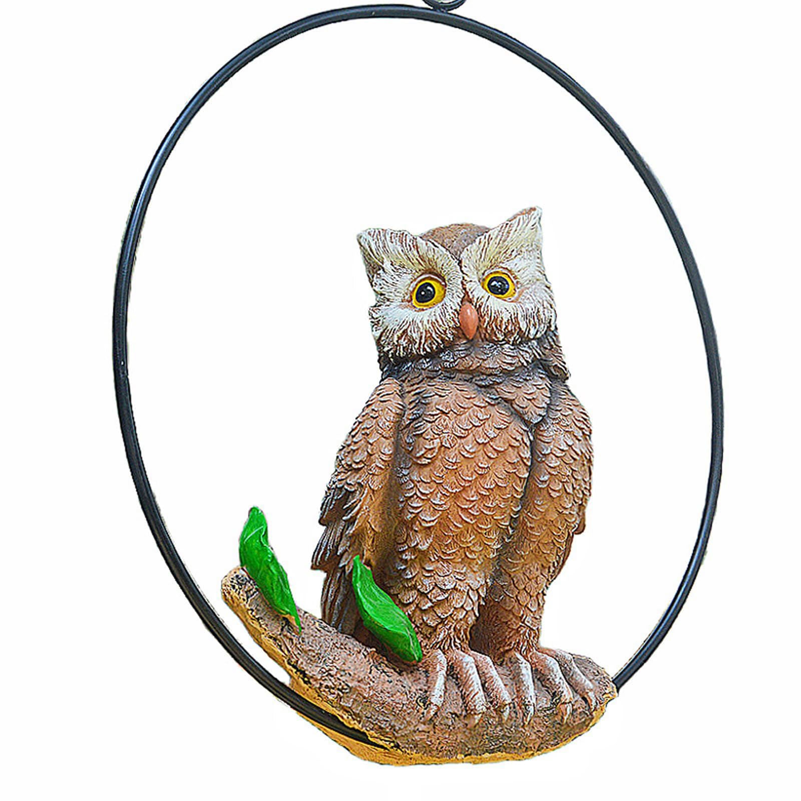 YXCQHZM Owl Decoy Decor Outdoor Statue - Simulation Bird Sculpture - Outdoor Owl Statue for Patio, Lawn, Yard Hanging Decoration