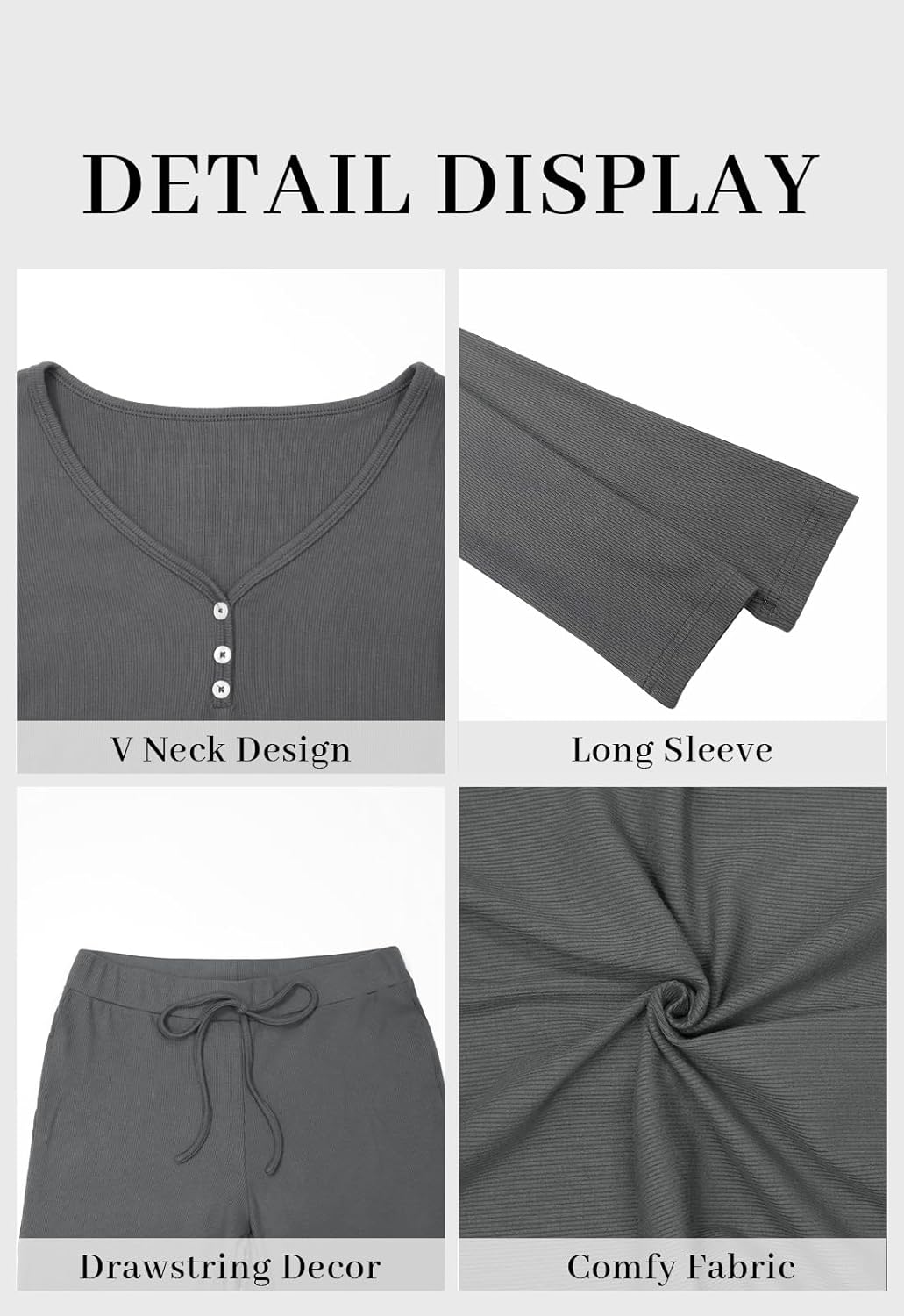 GUOLEZEEV 2 Piece Lounge Set Women Pj Set Y2k Fall Long Sleeve Shirt Pants Active Wear Sets Tracksuits - Image 3