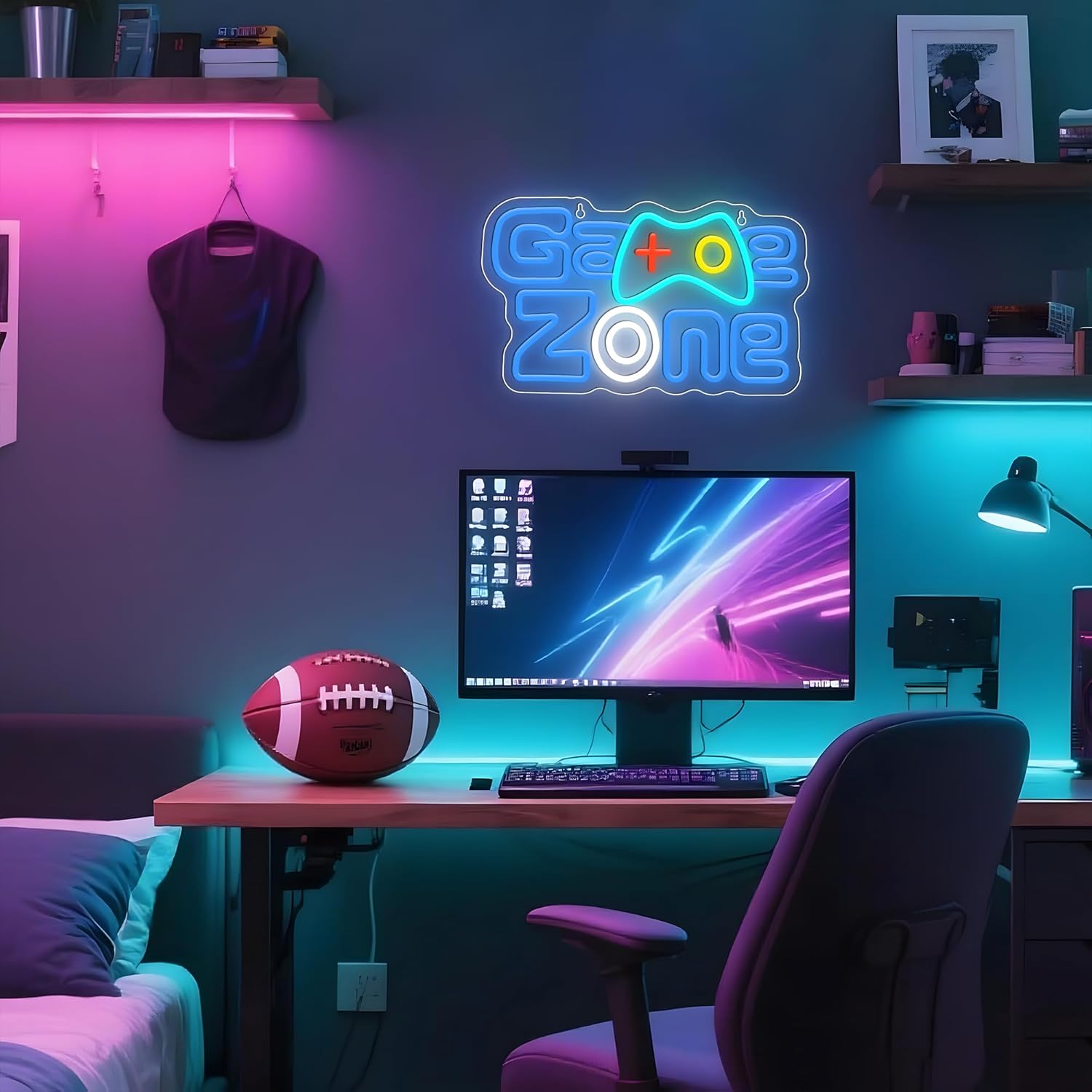 Game Zone Neon Sign LED Game Neon Light Sign Colorful Neon Signs USB Neon Lights for Boys Room, Teen Room, Wall Decor, Gamer Gifts for Teen, Men, Kids - Image 7