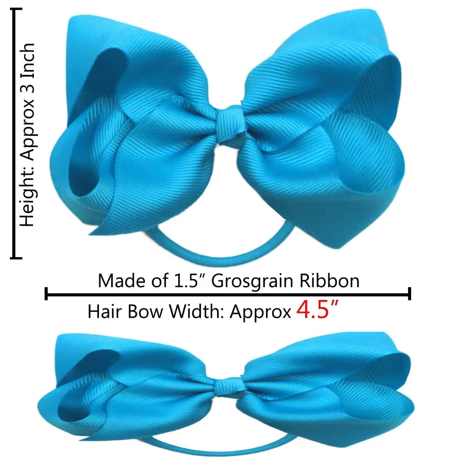 20 Pezzi 4,5 Pollici Fiocchi for Capelli Elastici for Capelli Grandi Fiocchi for Capelli da Cheerleader Fasce for Capelli in Gomma per Ragazze Adolescenti Cheerleader