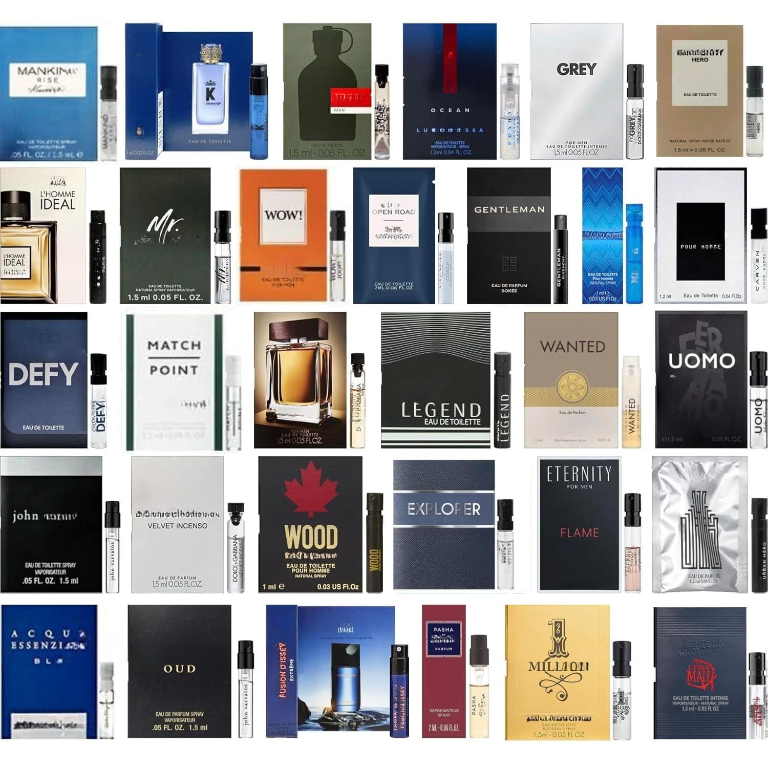 High End Random Selection Designer Fragrance Cologne Sampler Set for Men - (Pack of 10 Sample Vials)