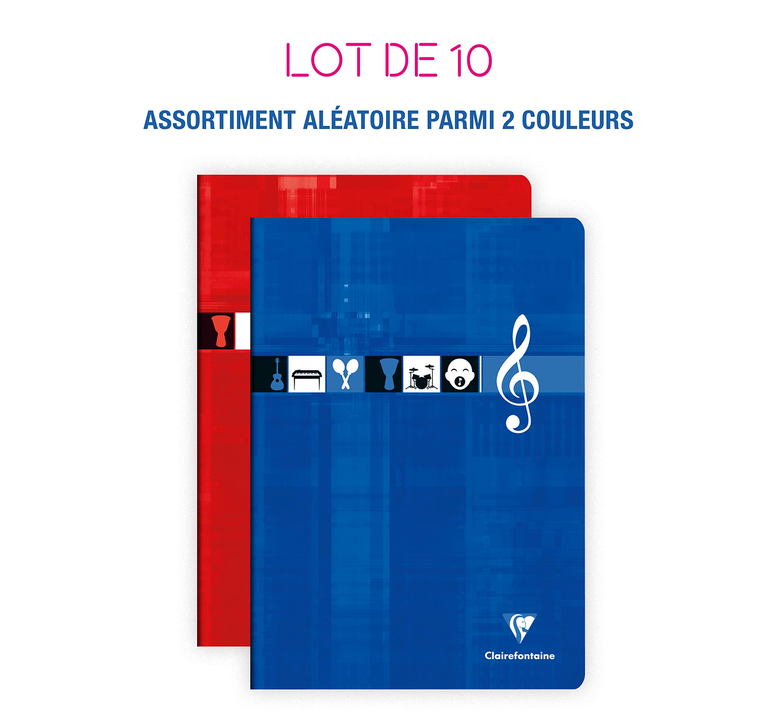 Clairefontaine 3117C - Lot 10 Cahiers Musique et Chants A4 48p GC + Portées