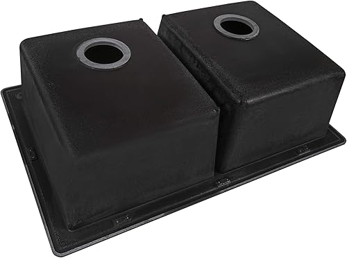 Miniatura 7 de Ruvati RVG1388BK - Fregadero de cocina compuesto de granito de montaje superior de 33 x 22 pulgadas, color negro medianoche