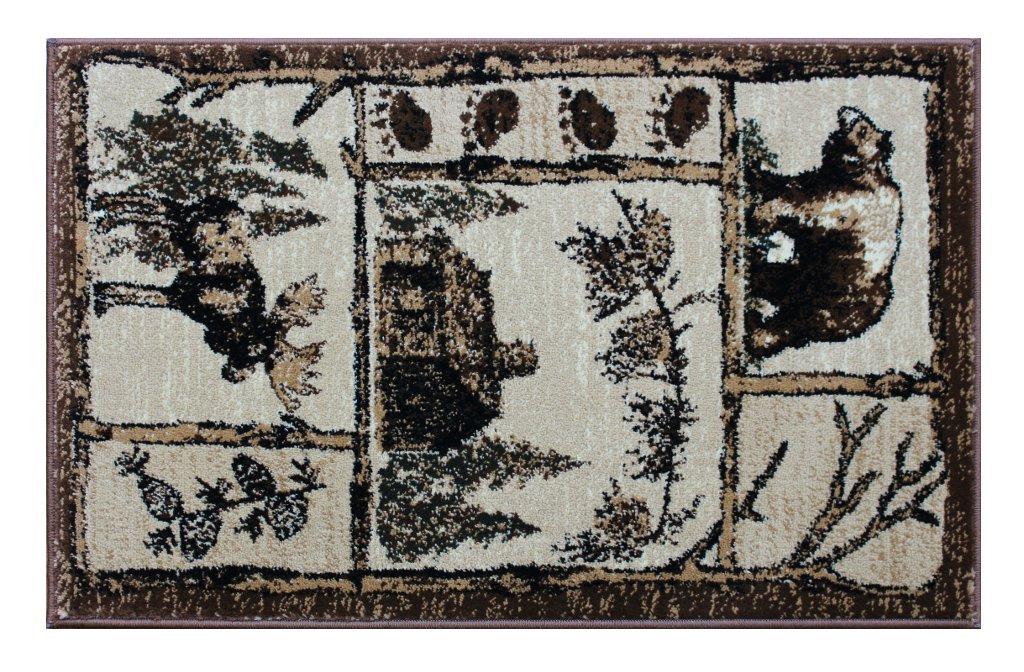 Masada RugsBear Cabin Moose Area Rug (2 Feet x 3 Feet 2 Inch) Mat.