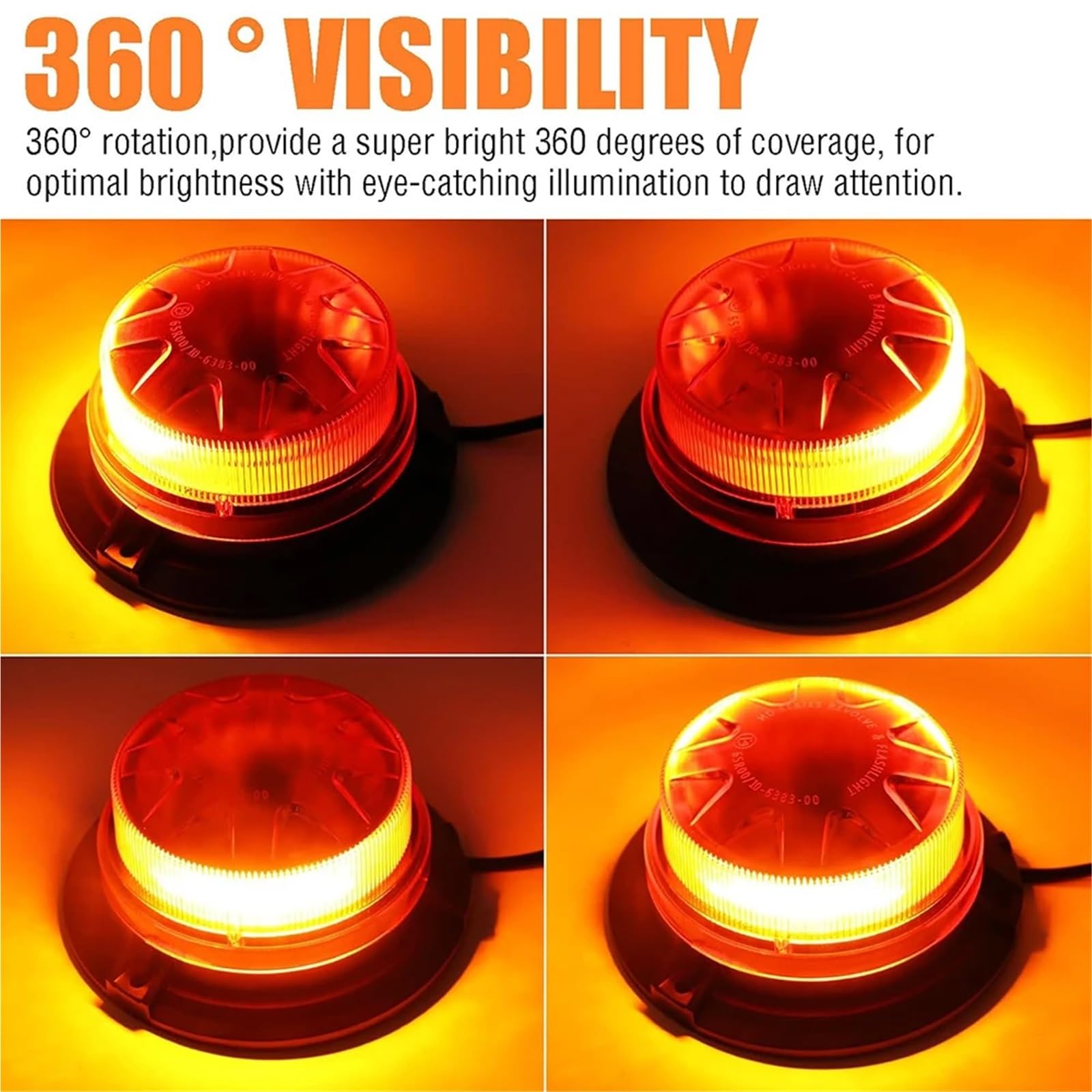 Luces estroboscópicas de emergencia LED amarillo azul rojo techo del coche Mini policía intermitente advertencia de peligro baliza luminosa con Base magnética 12V 24V(70A)