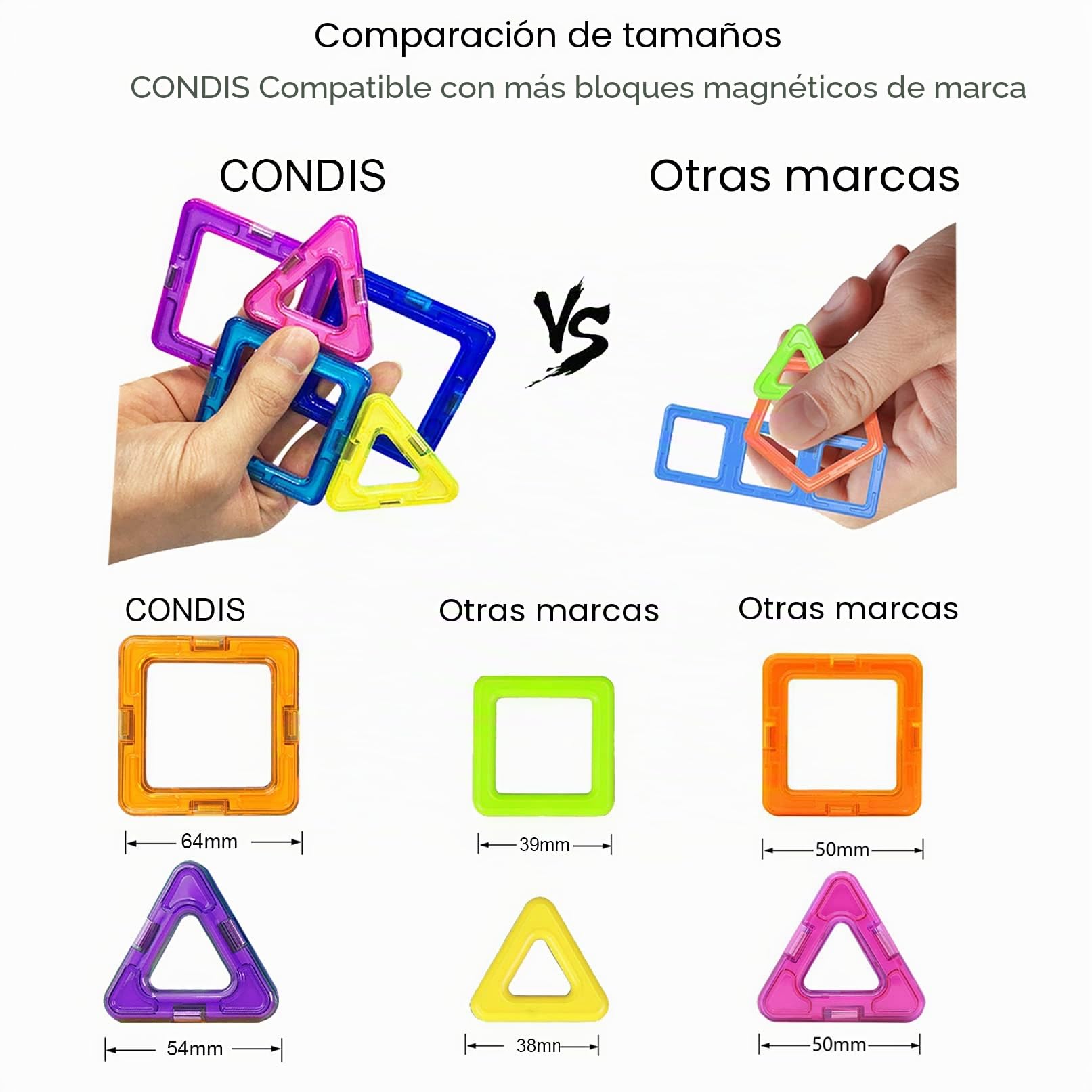 CONDIS 160 Piezas Bloques de Construcción Magnéticos Kit de Inicio, Juegos de Viaje Construcciones Magneticas Imanes Regalos Cumpleaños Juguetes Educativos para Niños Mayores de 3 años