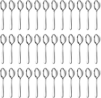 Vista 14 de Pleafind 24 cucharas de cena, cubiertos de 7.4 pulgadas, juego de cucharas de acero inoxidable, cucharas plateadas, cucharas de cubiertos