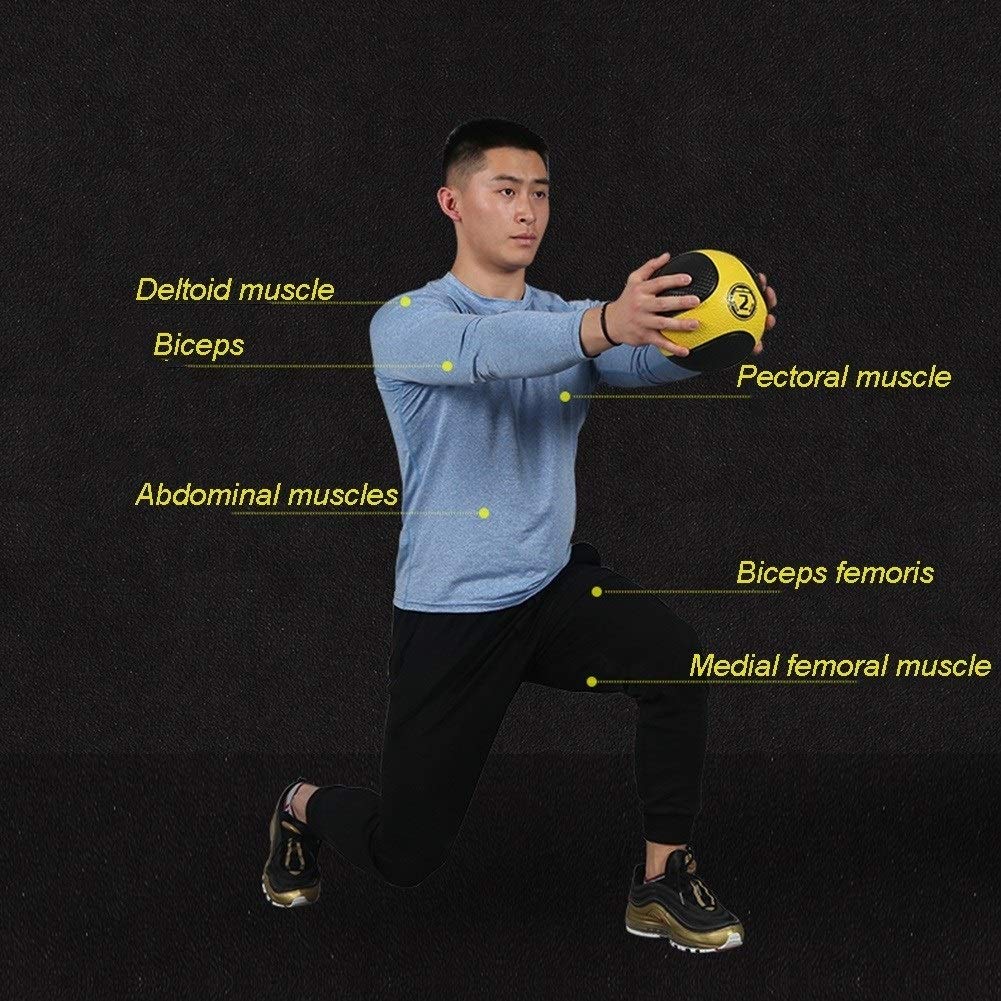 Pelota Medicinal Medicina Bola, Bola De Goma Elástica Pelota De Ejercicio, Macho Y Hembra Entrenamiento De La Fuerza Muscular del Gravity Ball, 6kg/ 13.2lbs