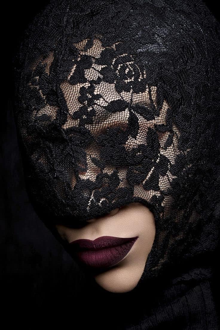 HOMELEX 1 Piece Sexy Lace Mask Full Face Masquerade Hollow Out See Through Lace Hood - Image 3