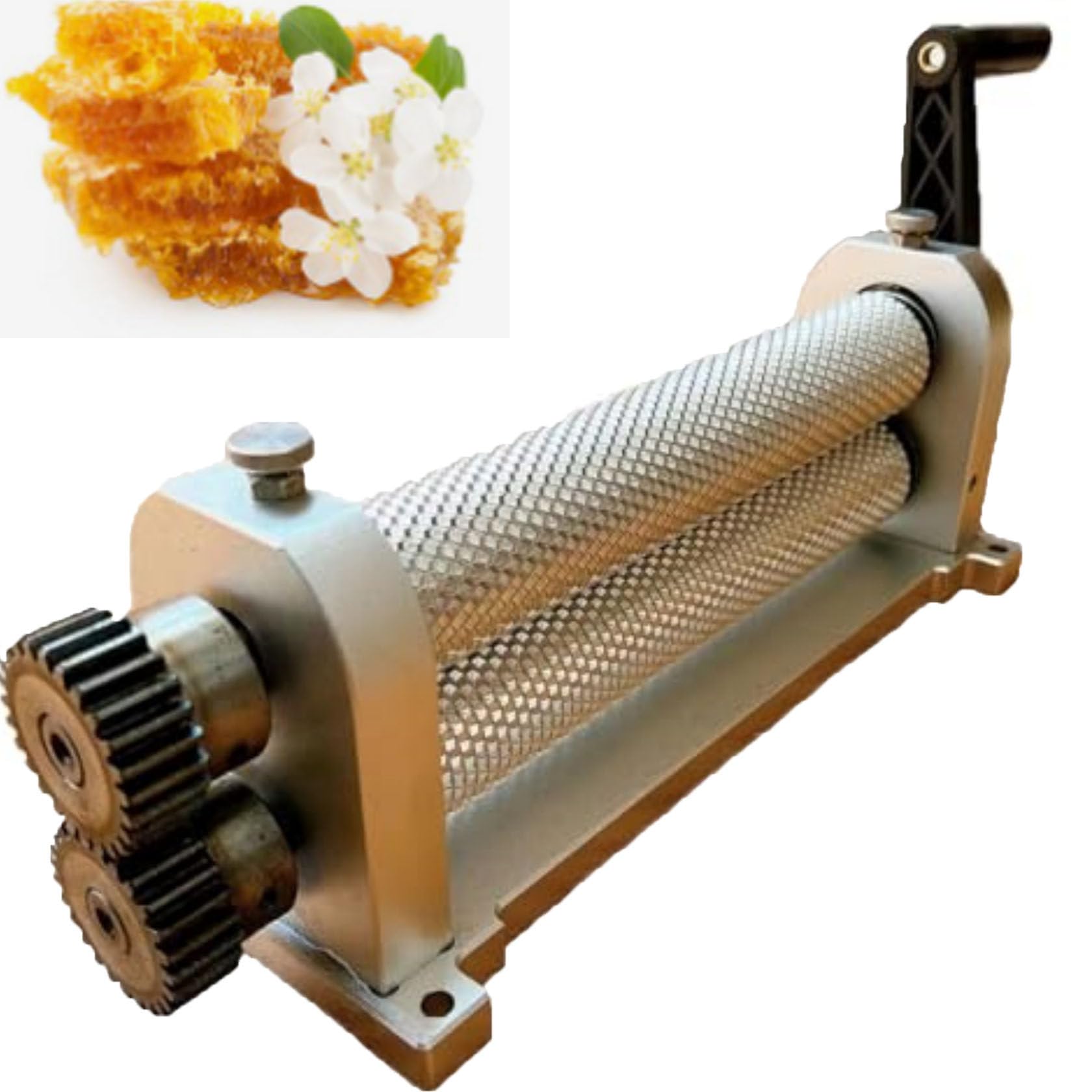 ZHIXUMM Aluminum Alloy Honeycombs Printing Stamper, Interchangeable Cell Sizes Beekeeping Tool, Beeswax Foundation Mill With Engraved Rollers For Production Of Honeycombs/Bee Wax/Sheet Mill 5.4mm