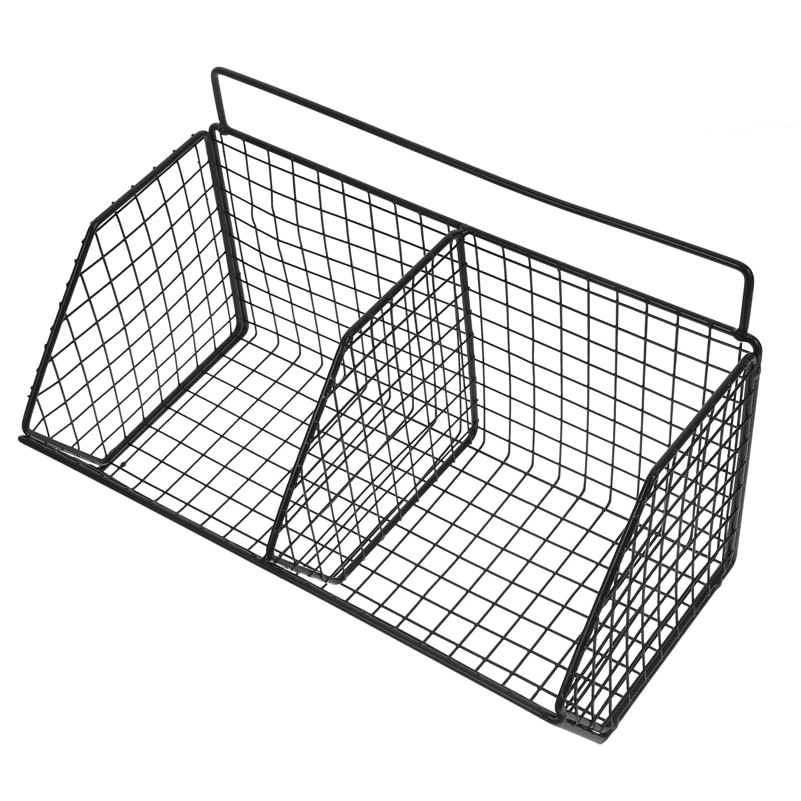 Cesta de alambre para cebollas y verduras organizador de pared de acero con compartimentos