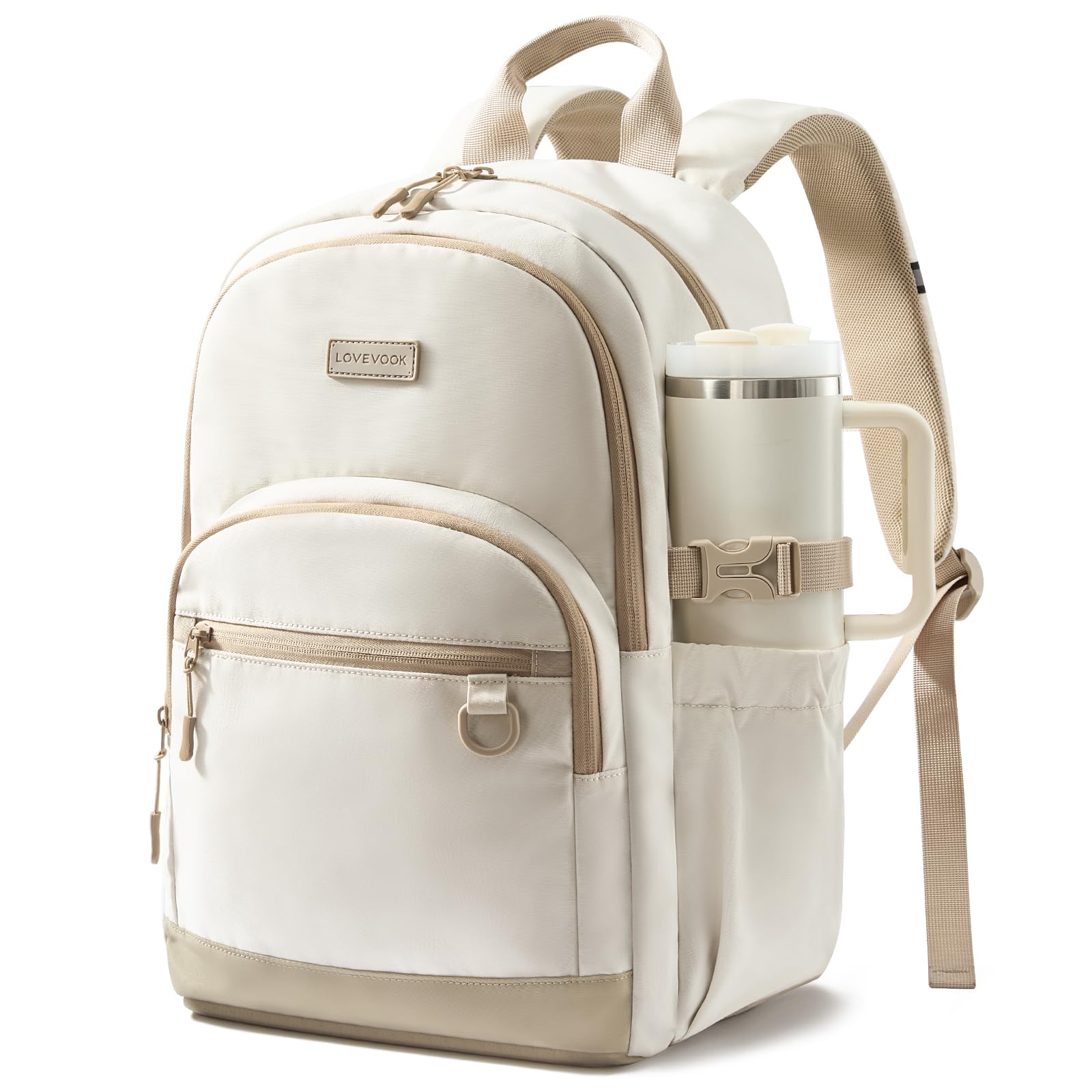 LOVEVOOK Laptop Rucksack Damen Herren 17,3 Zoll, Leichter Schulrucksack Teenager mit großem 1.2L Trinkflaschenhalter, Wasserabweisend Daypack mit Vielen Fächern und Taschen für Uni Schule Arbeit Reise