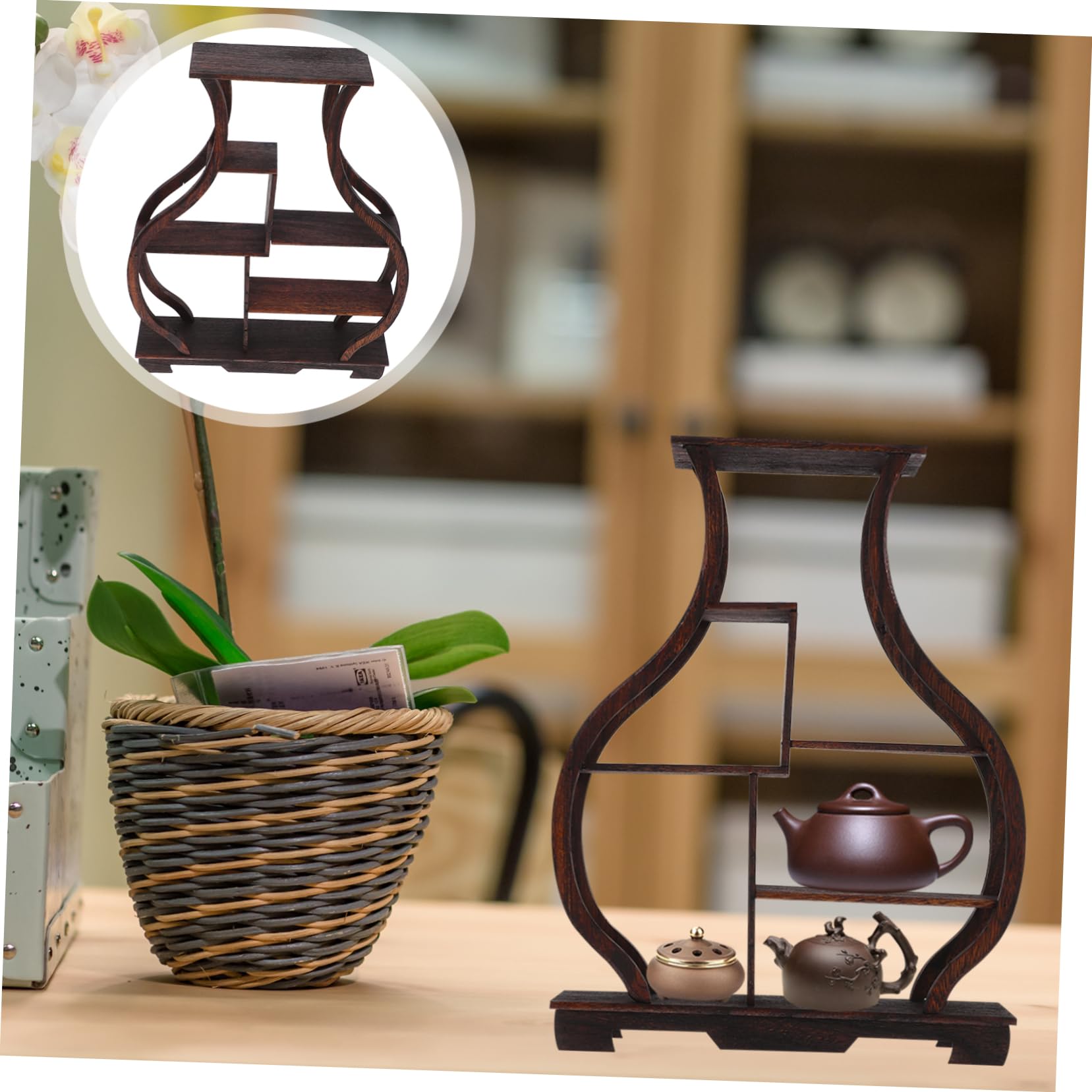 Amazon｜NUOBESTY シー無垢材使用 ディスプレイスタンド ヴィンテージ