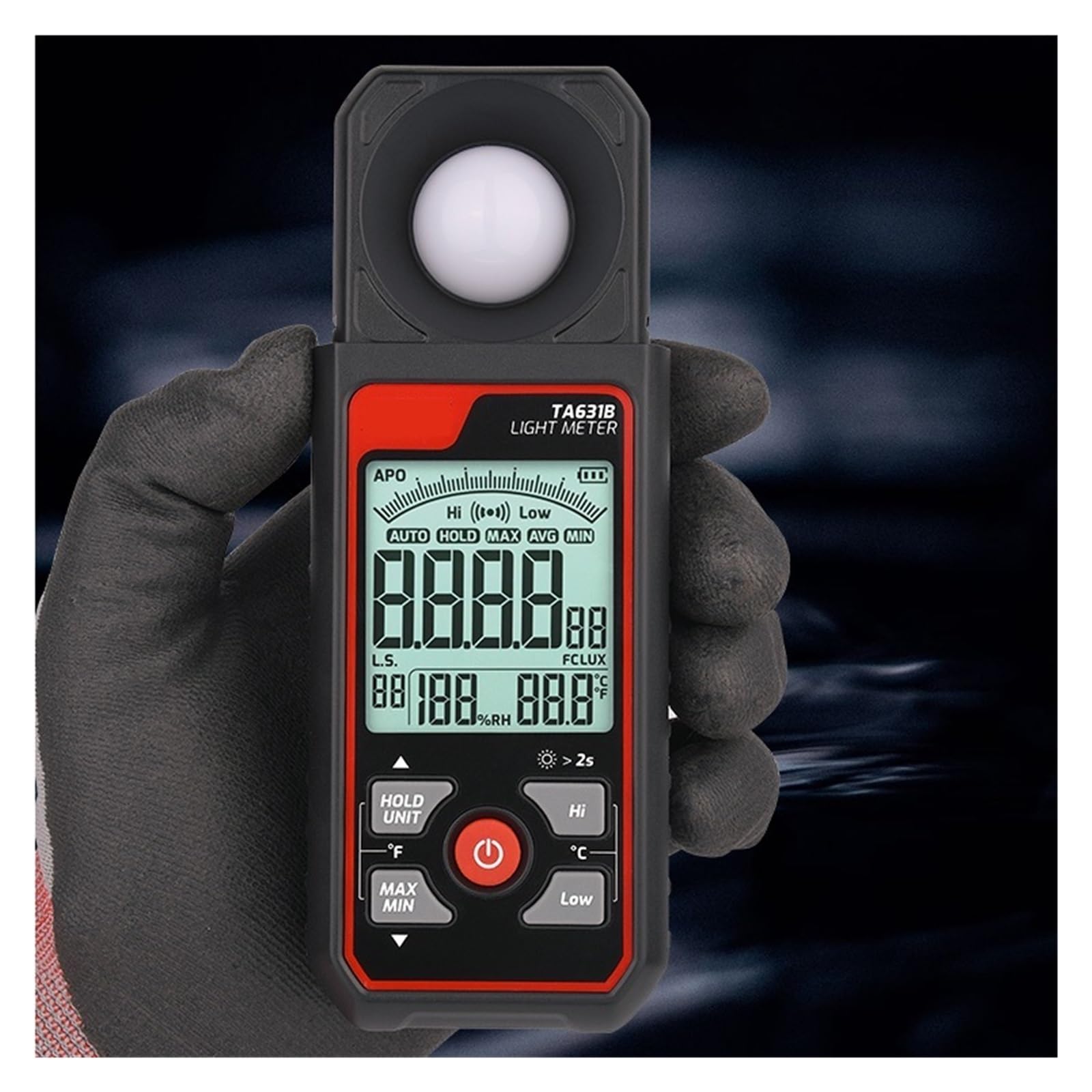 Medidor De Luz Didital TA631A TA631B, Luxómetro De Fotografía, Iluminómetro De 300000LUX, Fotómetro De Medida LX/FC, Probador Ambiental(TA631B)