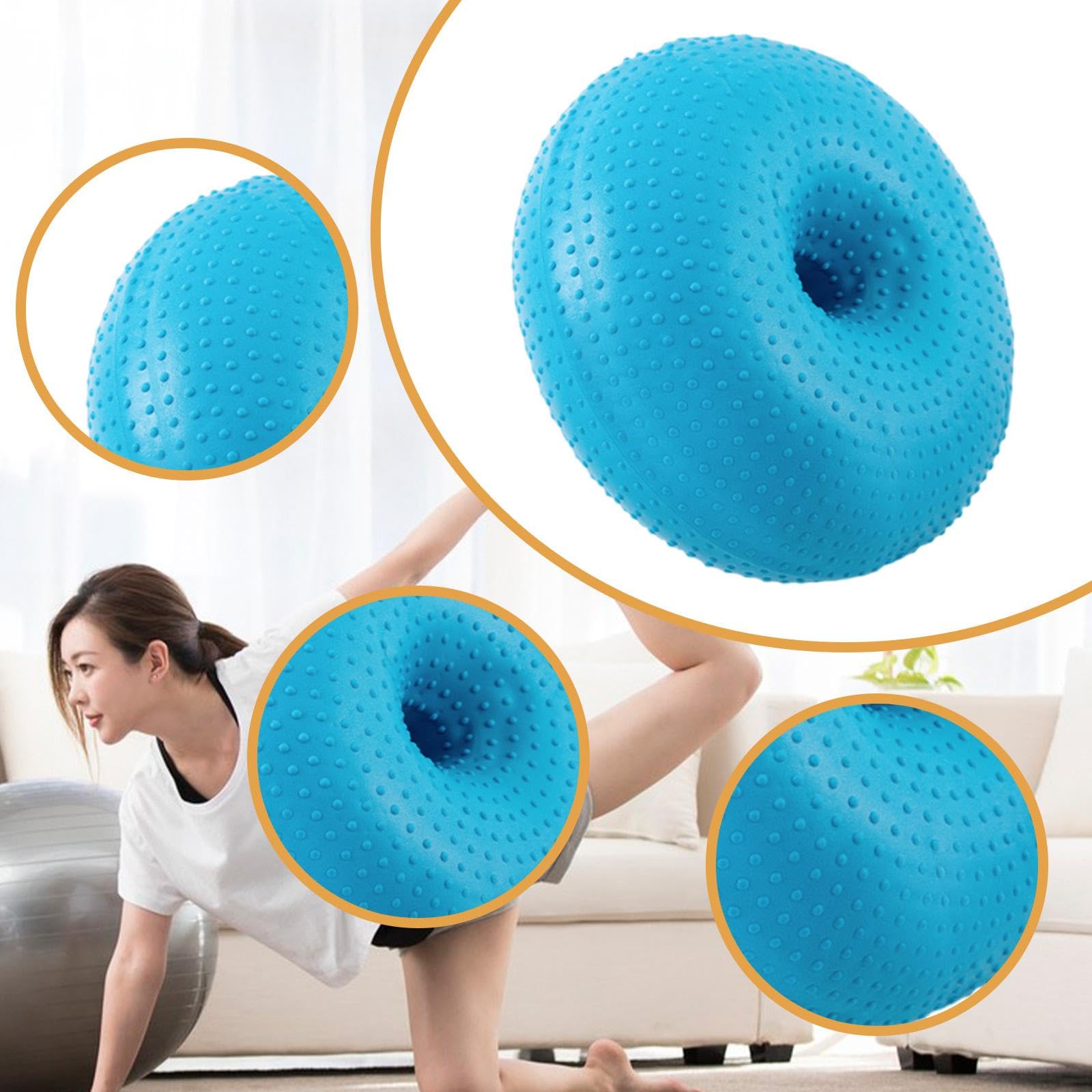 Ballon D'exercice En Forme de Donut, Ballon Flexible, 50 Cm de Diamètre, pour L'entraînement, Le Fitness, L'équilibre, La Salle de Classe, Bleu