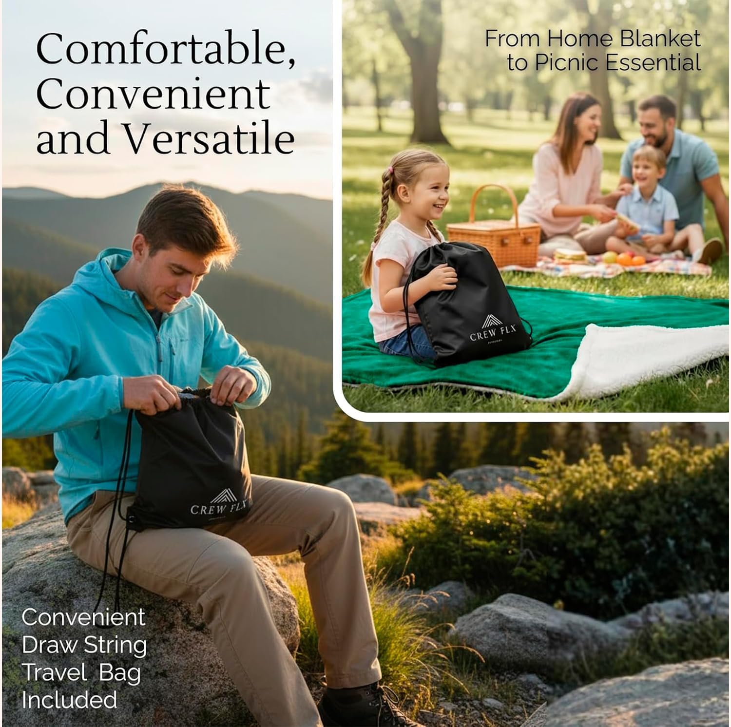 Waterproof Blanket for Bed Intimacy (90"x 80" King Size) Reversible Fleece | Sherpa, Love Blanket, Water Proof TPU Stain Proof Couch Furniture Mattress Winter Large Dog Bed Cover - Green - Image 9