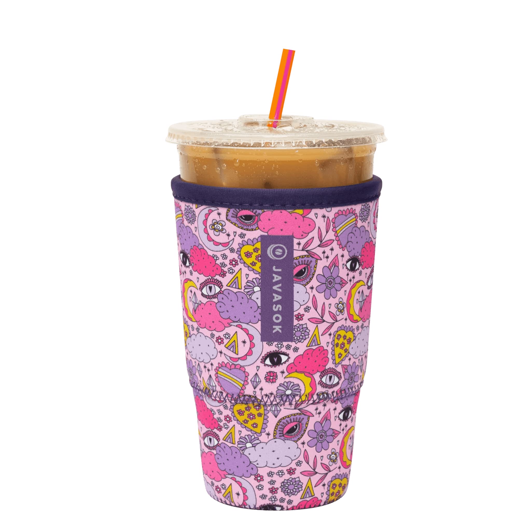 Sok It JavaSok Iced Coffee & Cold Soda Insulated Neoprene Cup Sleeve (Space Mystic, Large: 30-32oz)