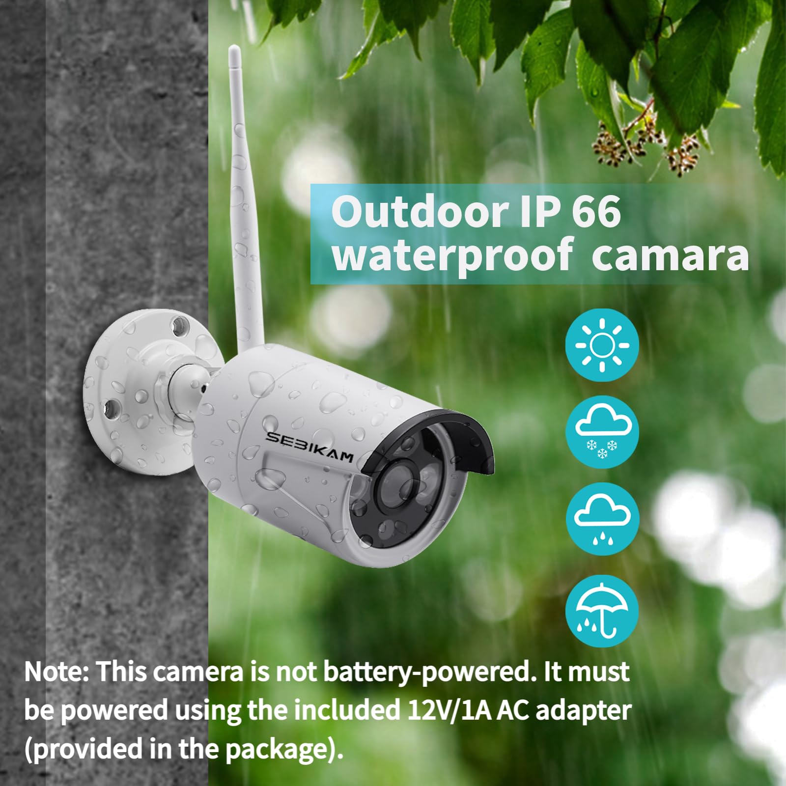 Rozszerzalny 10-kanałowy bezprzewodowy system kamer bezpieczeństwa z monitorem 25.7 cm, 4-pak 2K/3MP Indoor Outdoor IP66 wodoodporny 1-drożny dźwięk, Vision