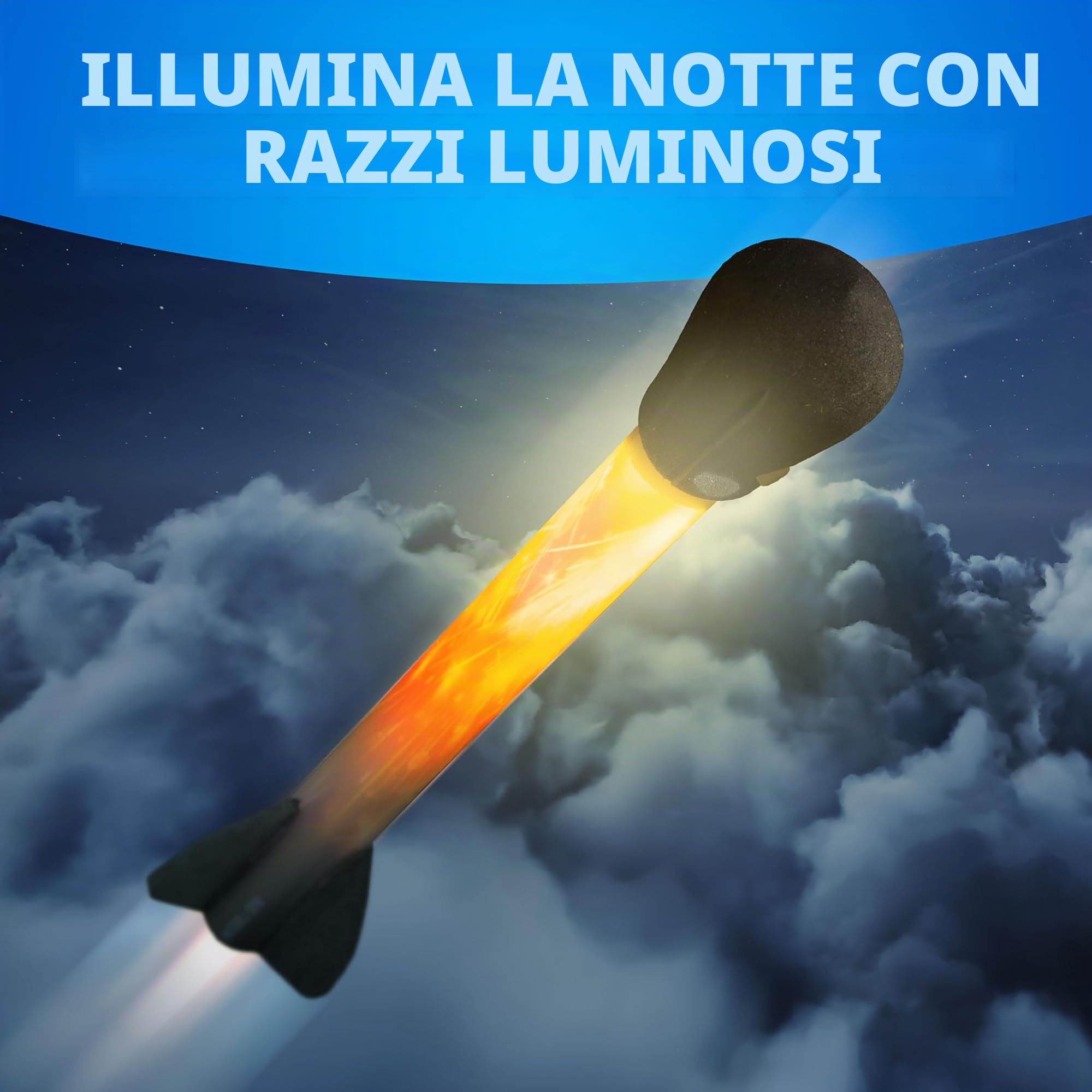 National Geographic Razzo ad Aria per Bambini – Lanciatore di Razzi LED, Salta e Lancia Razzi in Schiuma Fino a 30,5 Metri, Giochi all'Aperto