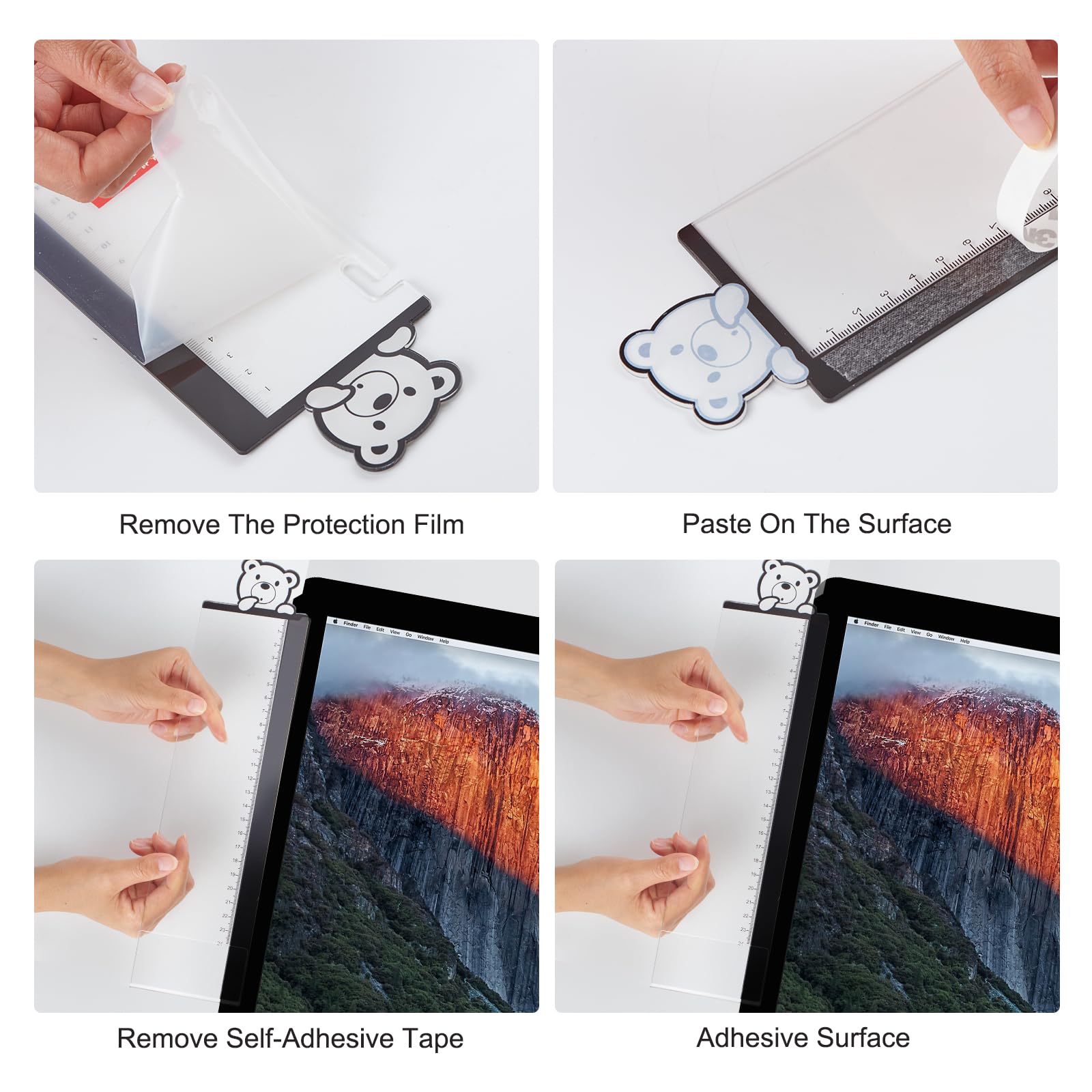 Multifunction Computer Monitor Memo Board - Transparent Side Panel With Phone Holder - View #10