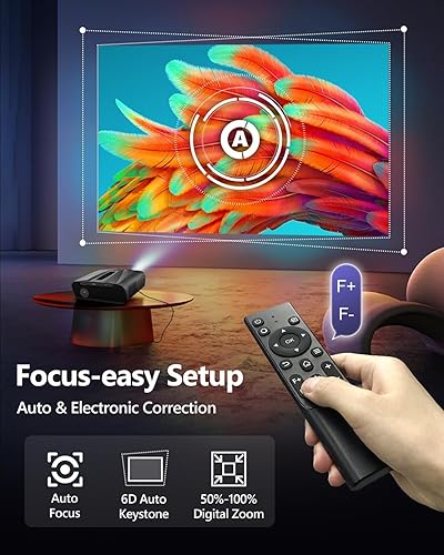 Miniatura 4 de Proyector 4K de enfoque automático HDR WiFi 6, proyector inteligente de luz diurna 4K de alto lumen 1200 ANSI LED 1080P Ultra HD montado en el techo