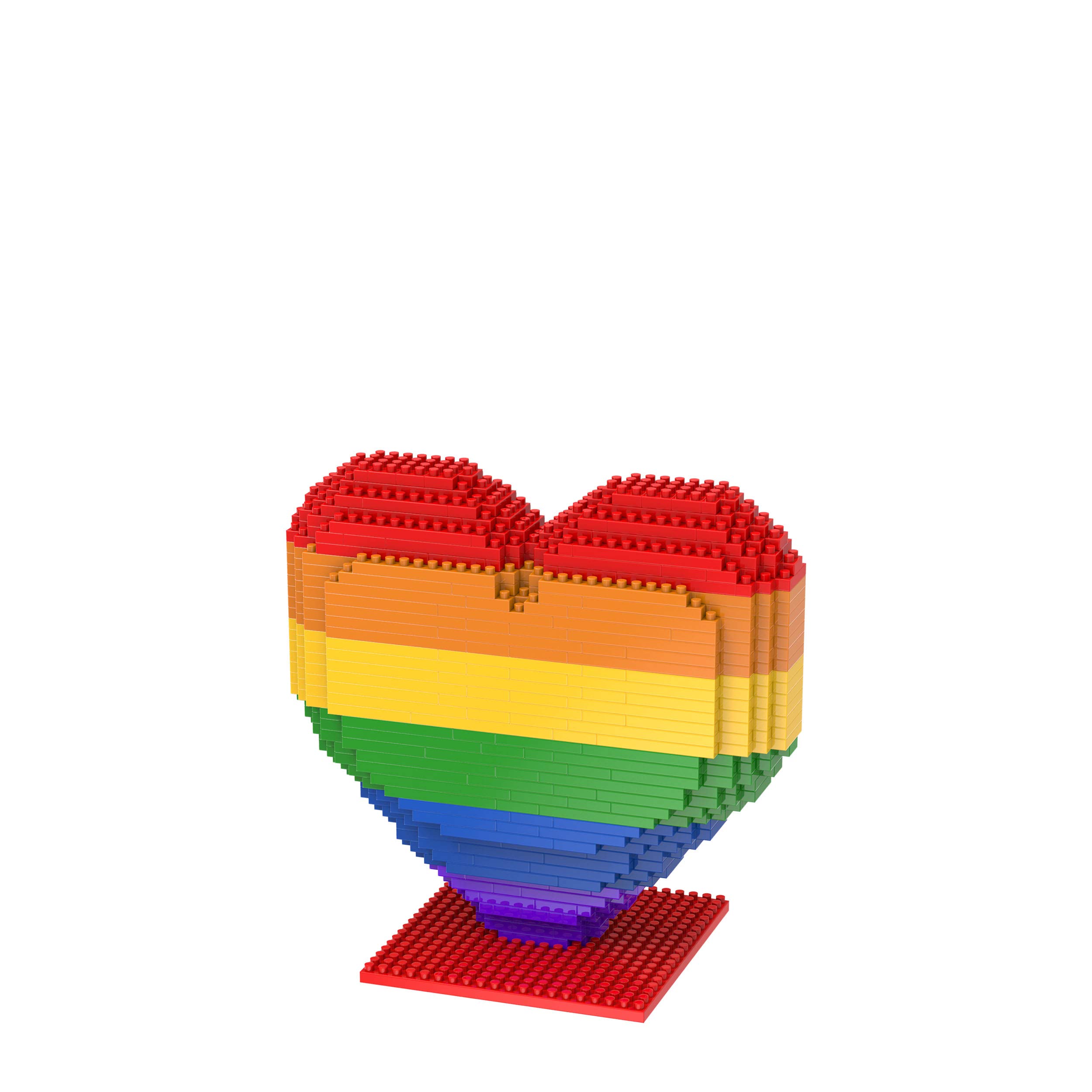 FOCO Official BRXLZ Bricks Rainbow Heart Toy Model