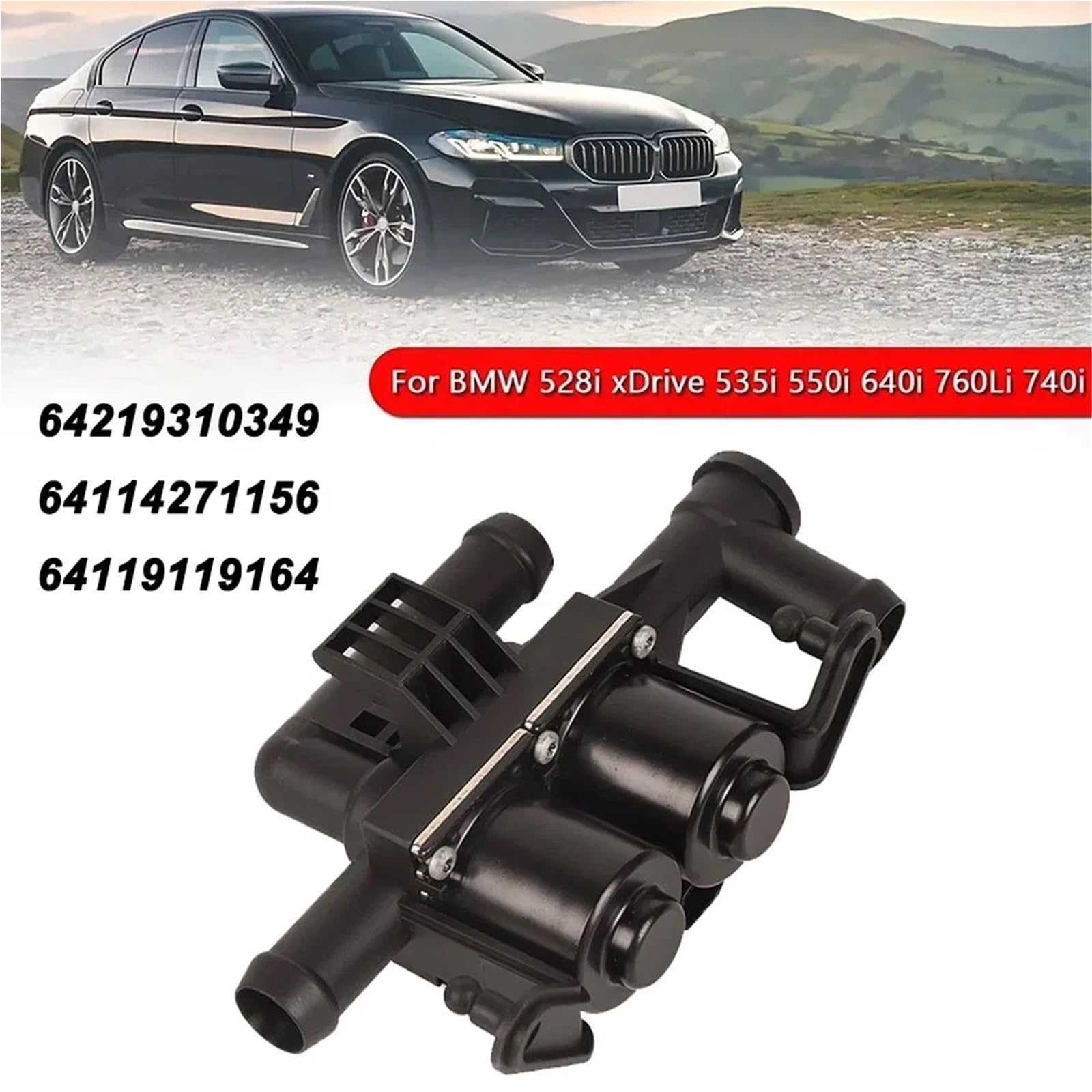 Wymiana zaworu EGR‌ Zawór Sterujący Ogrzewaniem Elektromagnetyczny Chłodzenia Wodnego Pasuje Do BMW 528i 535i 550i 740i 64114271156 64219310349 HACV