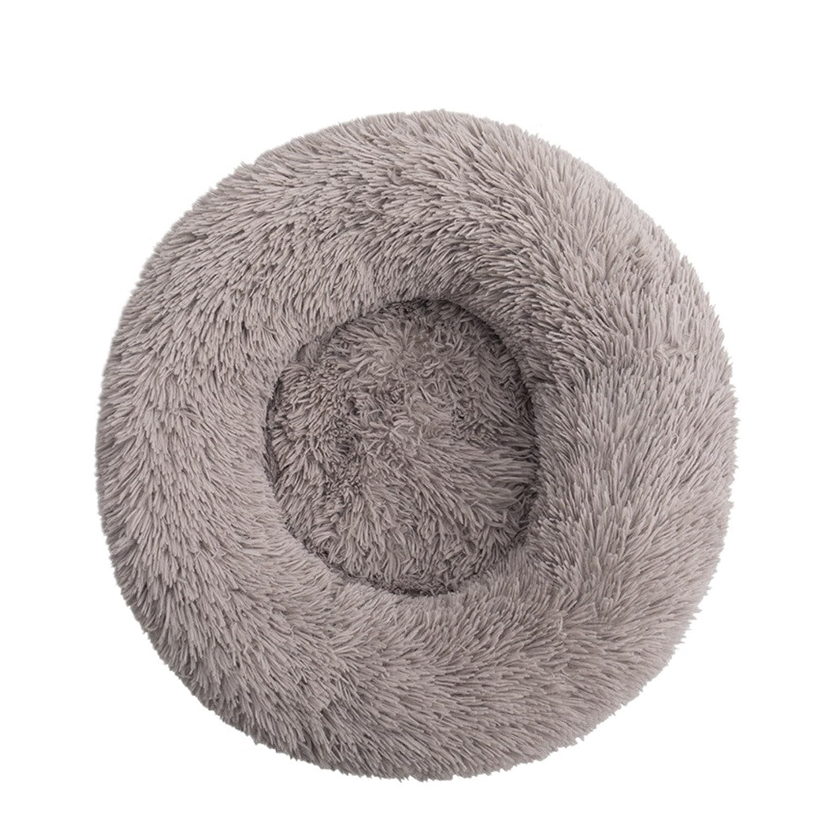 Lit rond pour chien et chat respirant et solide XL 80 cm marron