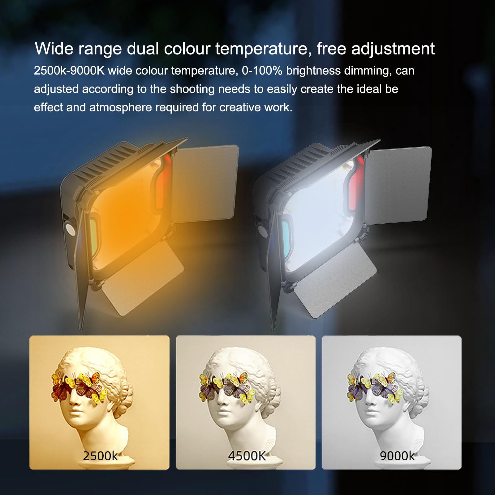 Sea Forgs 30W Magnetische LED Videoleuchte, 2500-9000K Farbtemperatur, Mini Kompakte Dauerausgangsbeleuchtung mit 5400mAh Akku, 138 LEDs (BF-30W-KL)