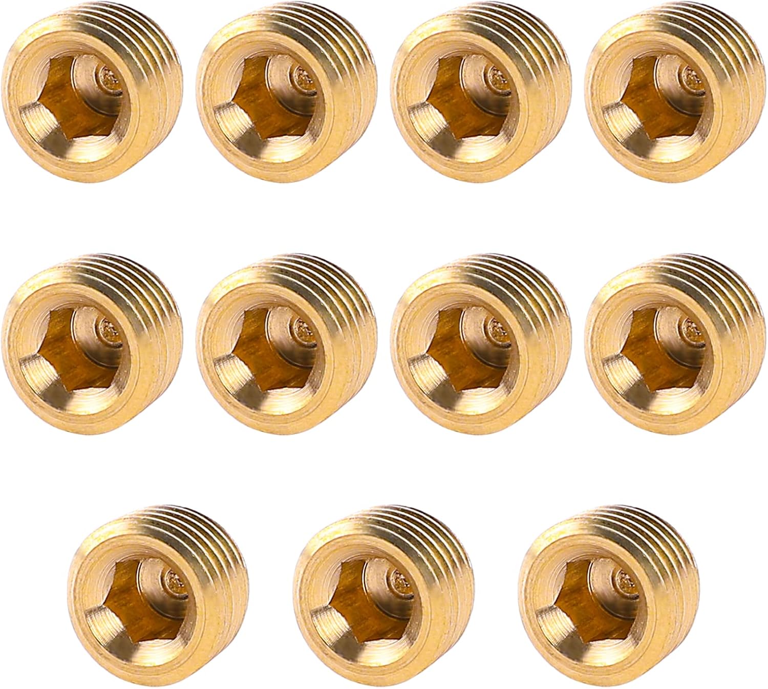 10 PCS Brass Hex Counter Sunk Plug 1/4" NPT Male Pipe Plug