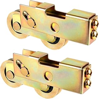 Sliding Patio Door Tandem Roller Assembly, Huazu Sliding Door Rollers Replacement, 1-1/4 Inch Steel Ball Wheel Bearing, for Sliding Glass Door Screen Door Gate Window (2 Pack)