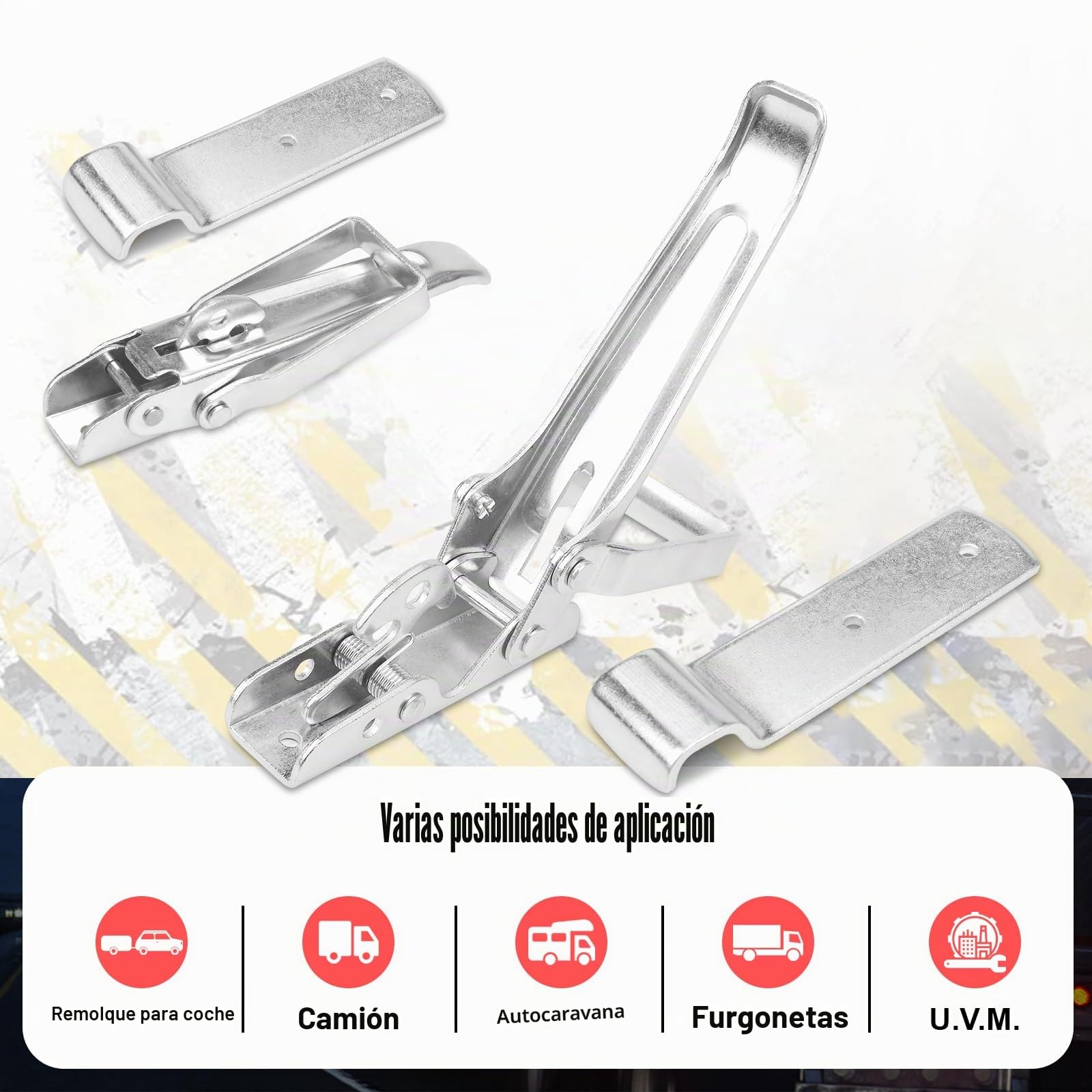 PGonline 2 piezas de cierre excéntrico, cierre de pared lateral para remolques con seguro, cierre excéntrico para remolques de coches y camiones de volteo, cierre grande (210 mm), accesorios de cierre