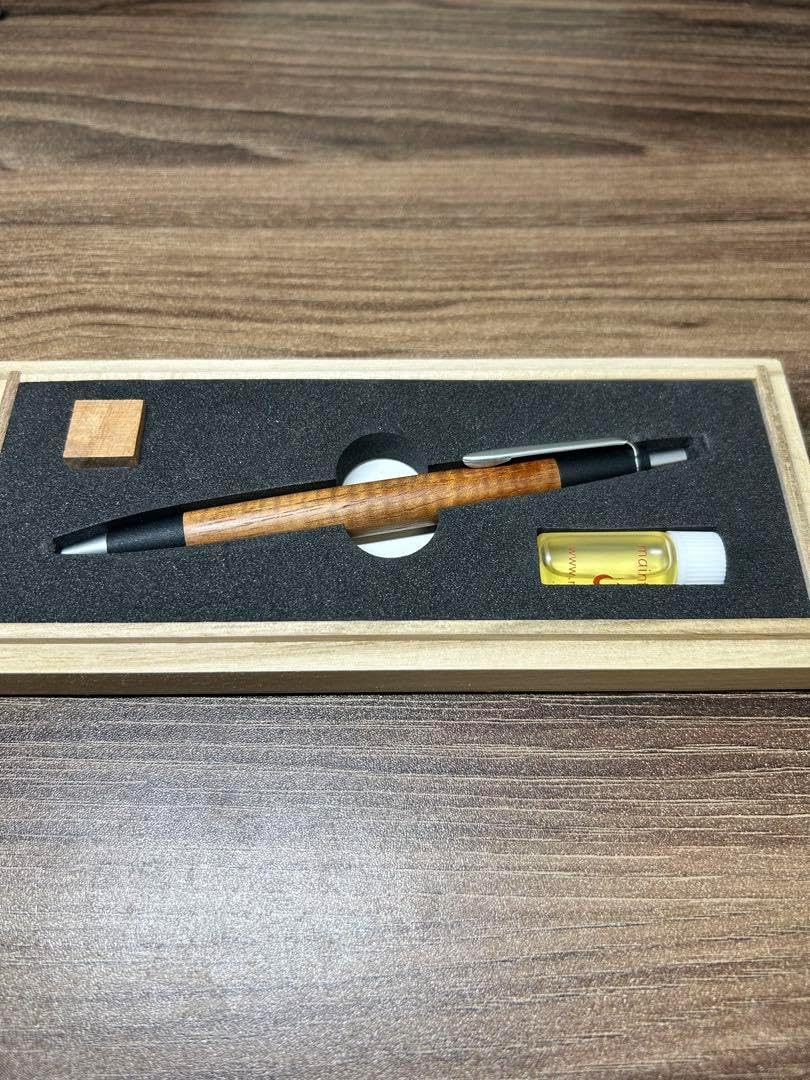 野原工芸 黒柿 シャーペン 斑紋金具 金クリップ