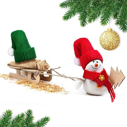 Vista 105 de Geyoga 8 piezas de mini sombreros y bufandas de Papá Noel, accesorios de Navidad, sombrero de gnomo pequeño para manualidades, bricolaje para Blanco