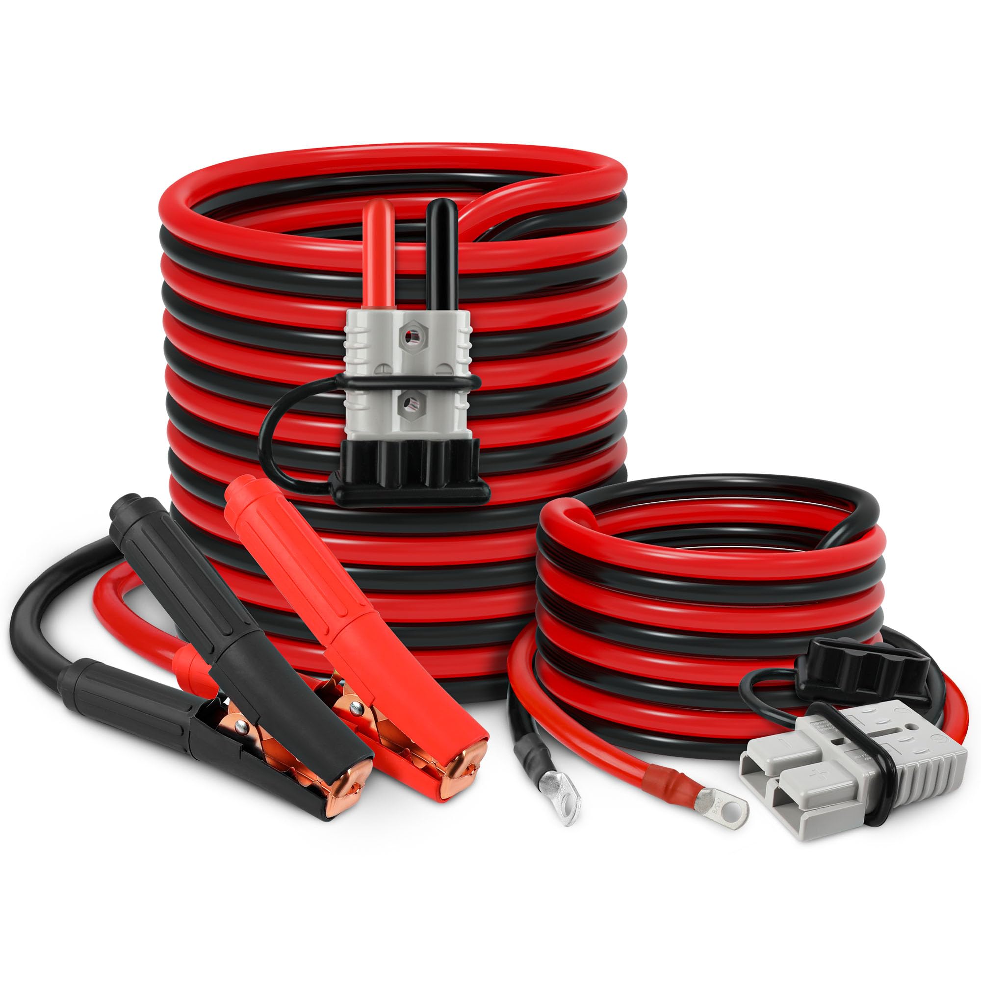 XPV AUTO 1 Gauge 30 FT Jumper Cables 1000Amp Quick Connect with Carry Bag Automotive Booster Jumper Cables for Car, SUV and Trucks Battery