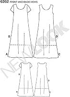 Vista 3 de New Look Patrón de costura fácil de las señoras 6352 vestidos en 4 variaciones