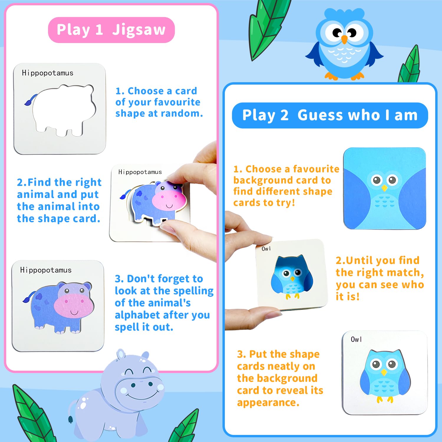 Yeefunjoy Puzzle bambini 1 anno, Gioco di memoria con abbinamenti, Giochi montessori per bambini, Memory Animal Babies, Educativo Giocattoli Regalo per 3 Anni bambino e bambina, Natale o di compleanno