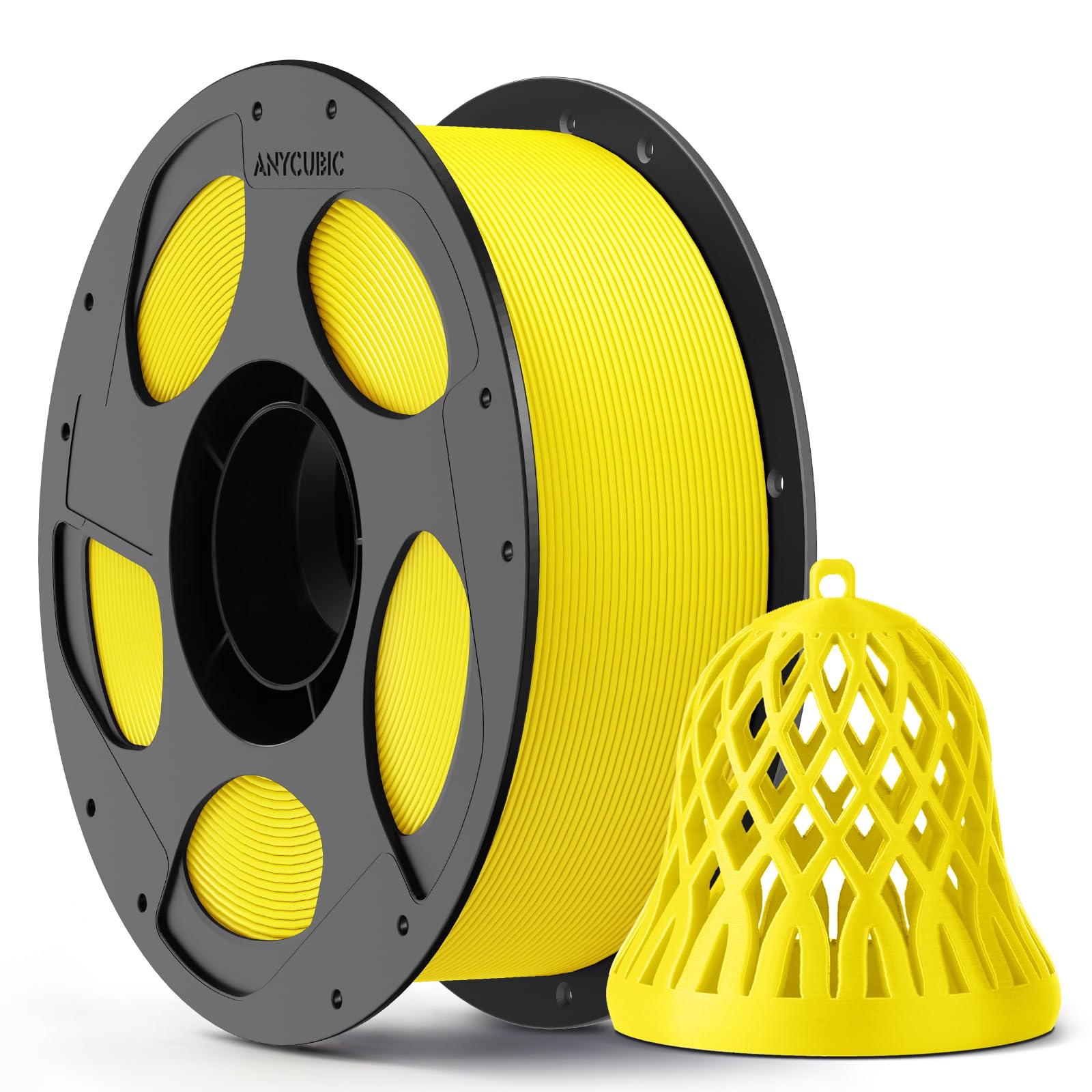 ANYCUBIC Filamento PLA 1,75 mm, Stampa 3D Materiali, Giallo 1kg | Precisione Dimensionale +/- 0,02 mm, Filamento per Stampante 3D, Adatto per la Maggior Parte Delle Stampanti 3D FDM