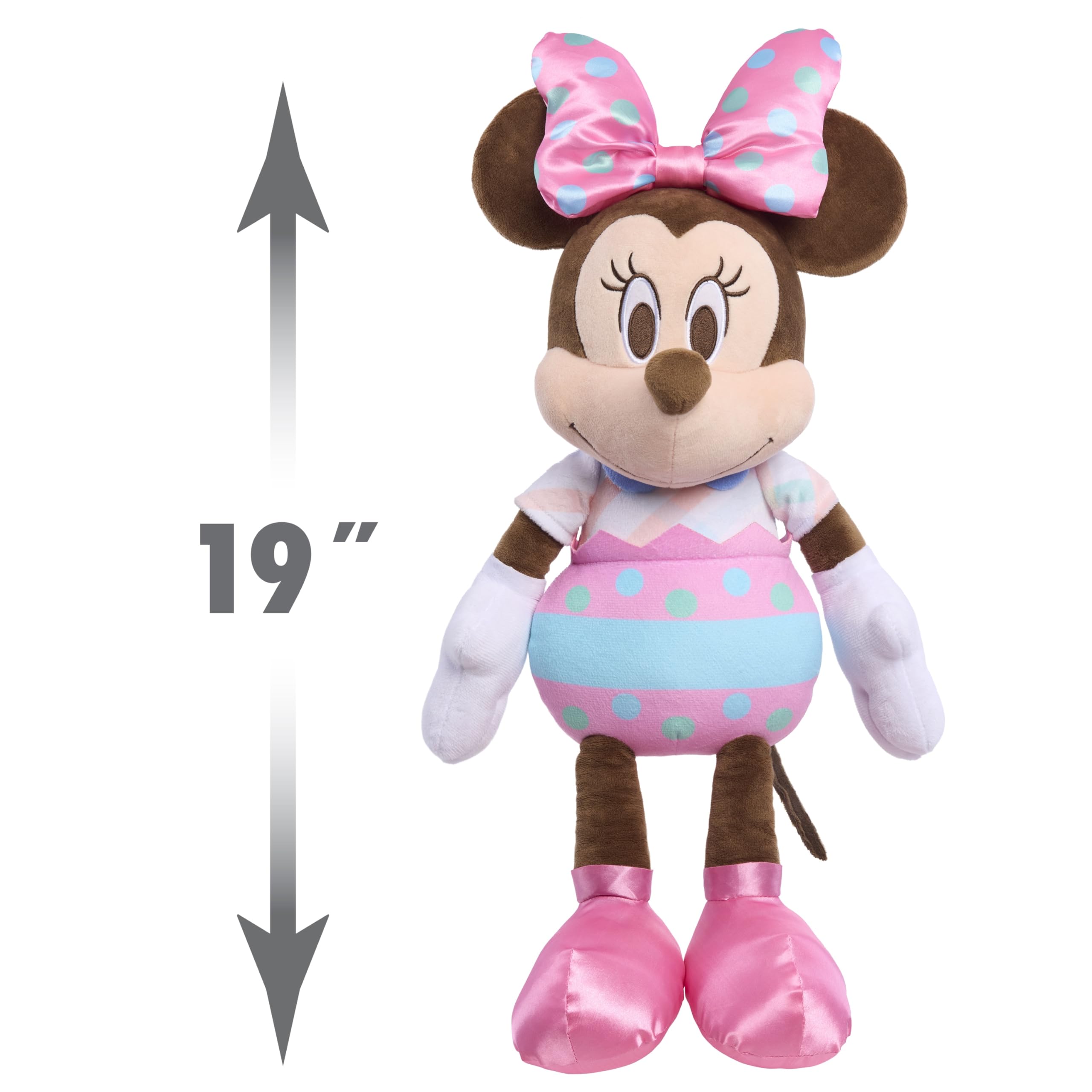 Disney Minnie Mouse Peluche de Pâques, grand animal en peluche avec œuf