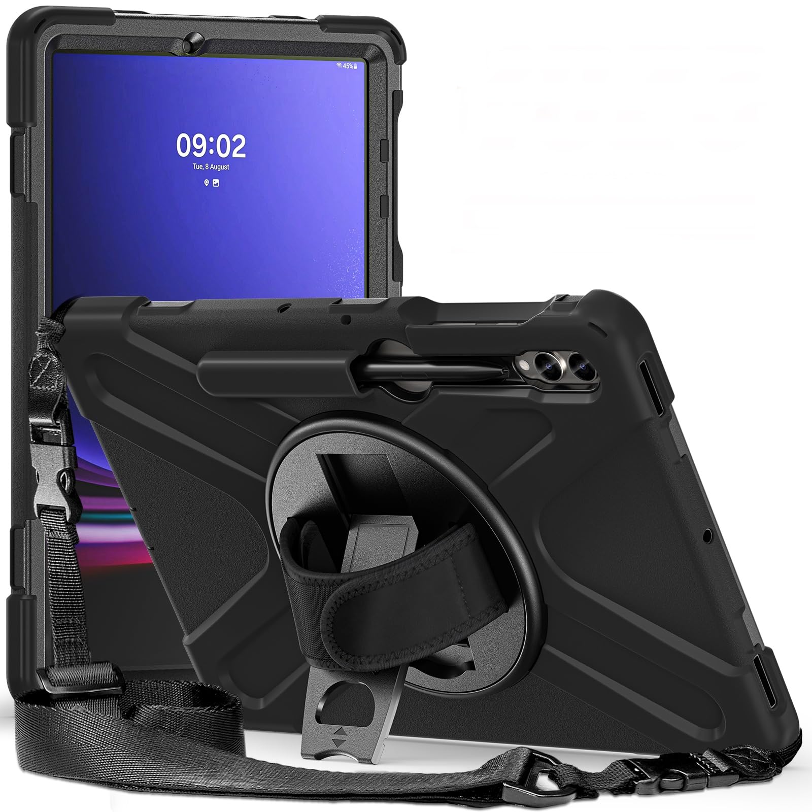 ProElite Cover for Galaxy Tab S9 Plus/ S9 FE+/S10+ Case, Rugged 3 Layer Armor case for Samsung Tab S9 Plus/S8 Plus/S7 Plus/S7 FE/S10+ 12.4 inch with S Pen Holder and Rotating Kickstand, Black (B0CF9PFDPL) Amazon Price History, Amazon Price Tracker