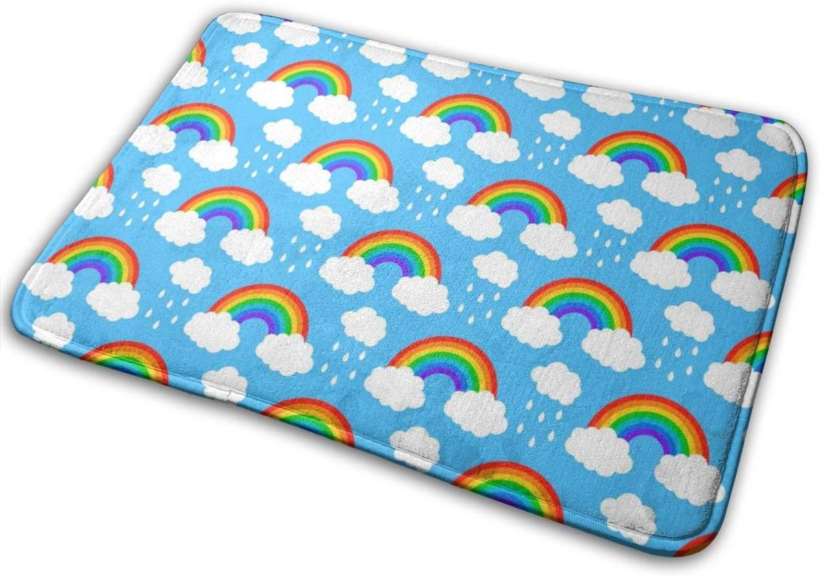 レッドライン消防士usaフラッグメモリーフォームバスマット滑り止め超吸収性バスルームラグカーペット 15 7 X23 5 レインボークラウドレインドロップ Cafe Du Jardin Com