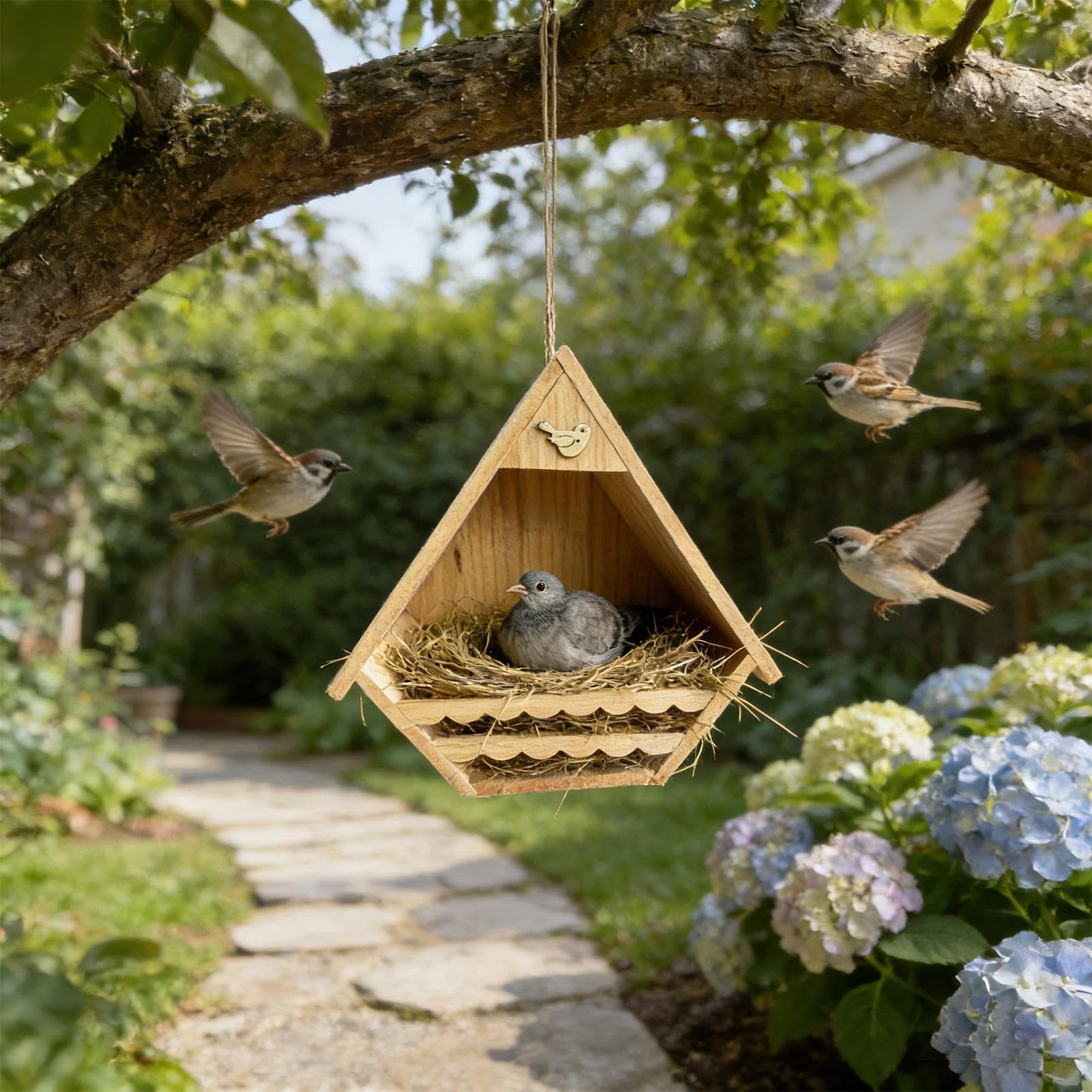Casas para Pájaros Azules de Exterior Hábitat de Anidación de Jilgueros de