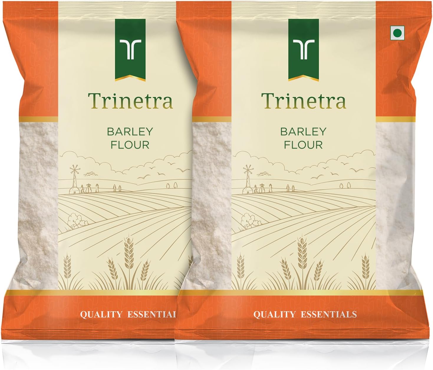 Trinetra Jau Atta (Barley Flour) | Fibre-Rich & Stone-Ground Millet Flour | 1Kg Each (Pack Of 2) 2000 g